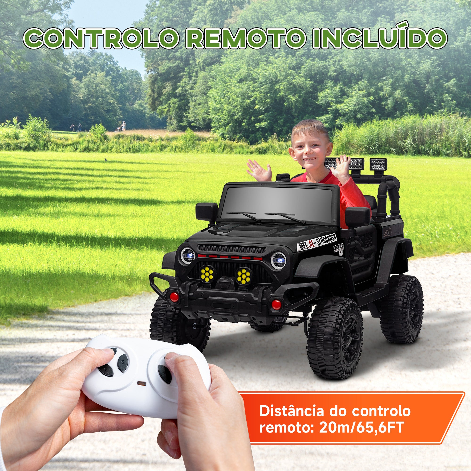 Carro Elétrico Infantil Preto 100x63x65 cm
