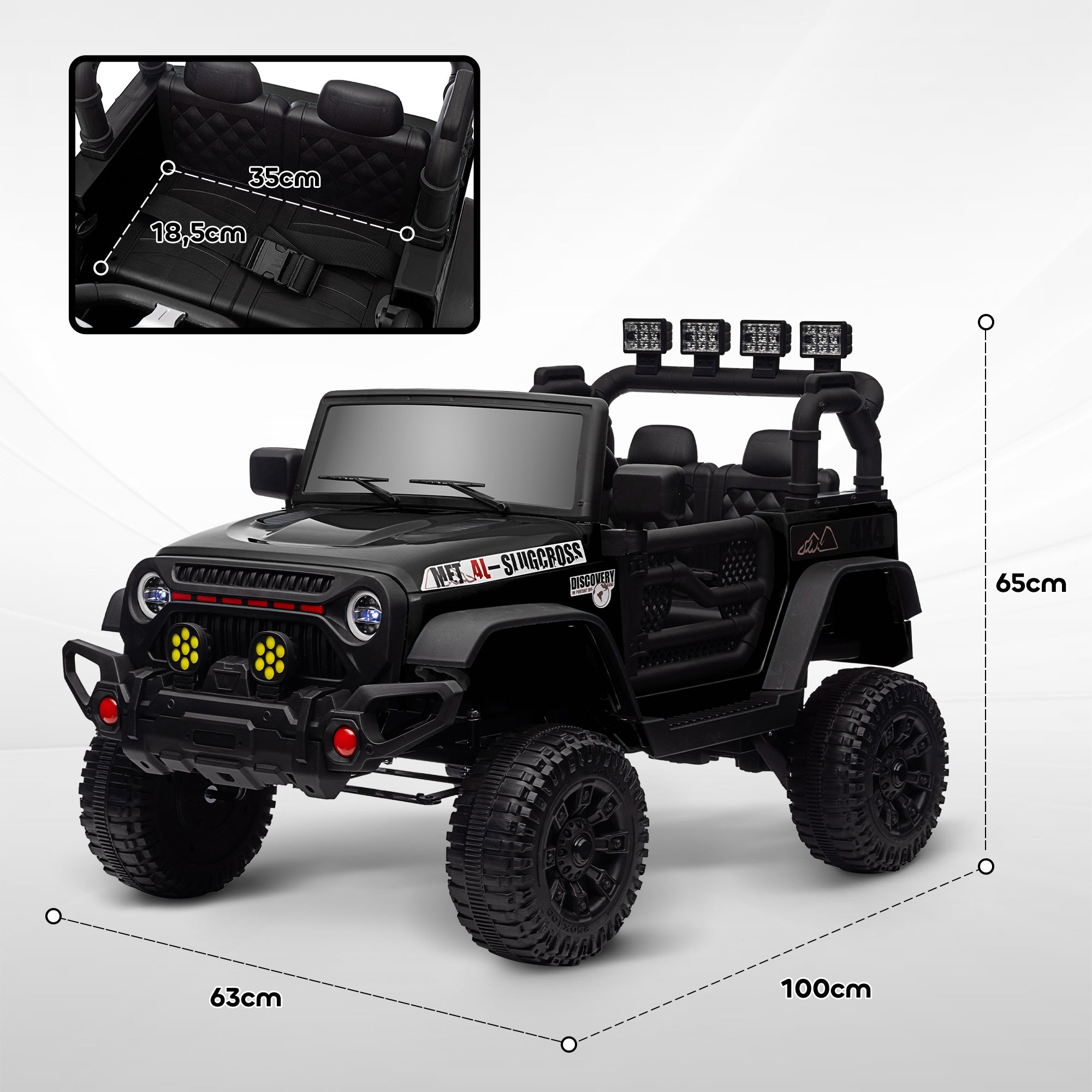 Carro Elétrico Infantil Preto 100x63x65 cm
