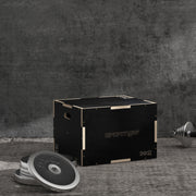 Caixa Pliométrica com 3 Alturas - 61x51x41 cm - Cor Preto