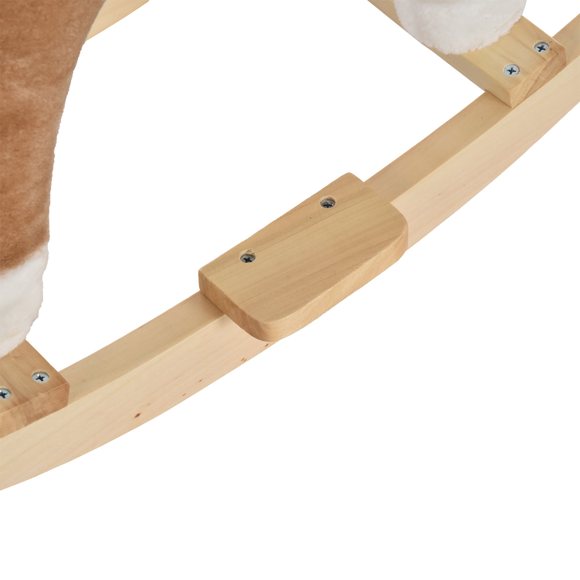 Cavalo Baloiço de Pelúcia Suave Marrom 65x32,5x61 cm para Crianças