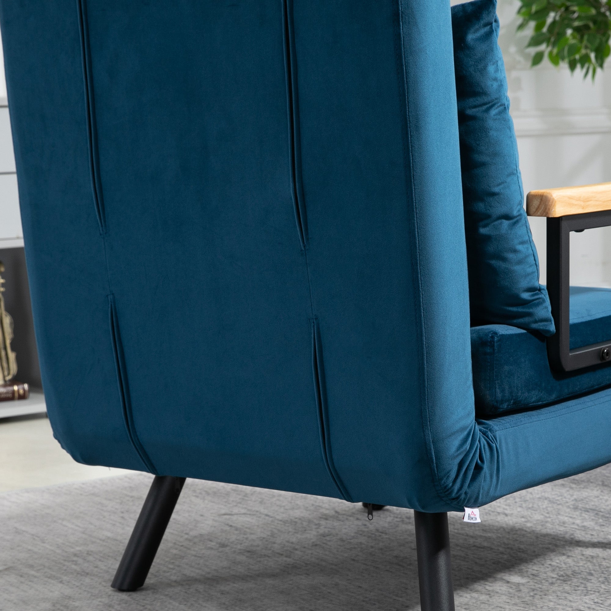 Poltrona Convertível em Cama Dobrável Azul Marrinho 63x73x81 cm