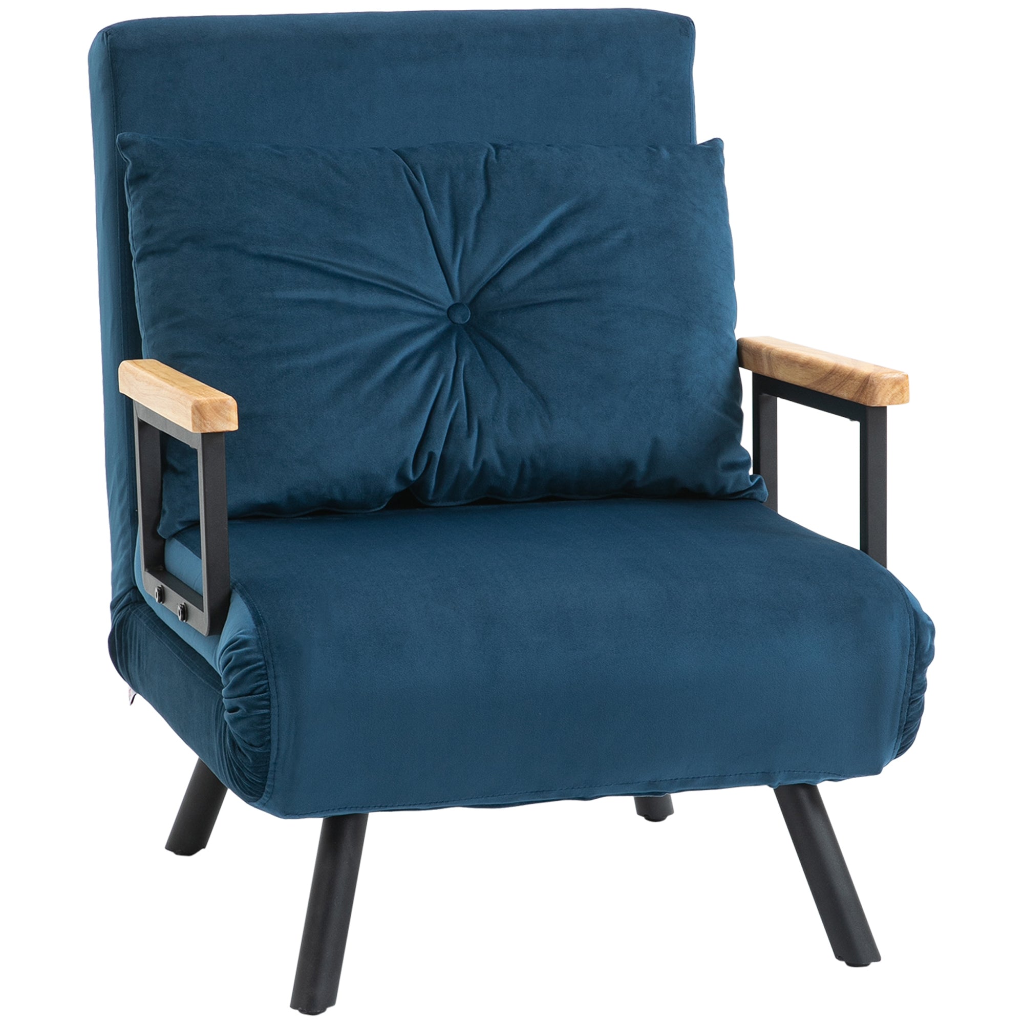 Poltrona Convertível em Cama Dobrável Azul Marrinho 63x73x81 cm