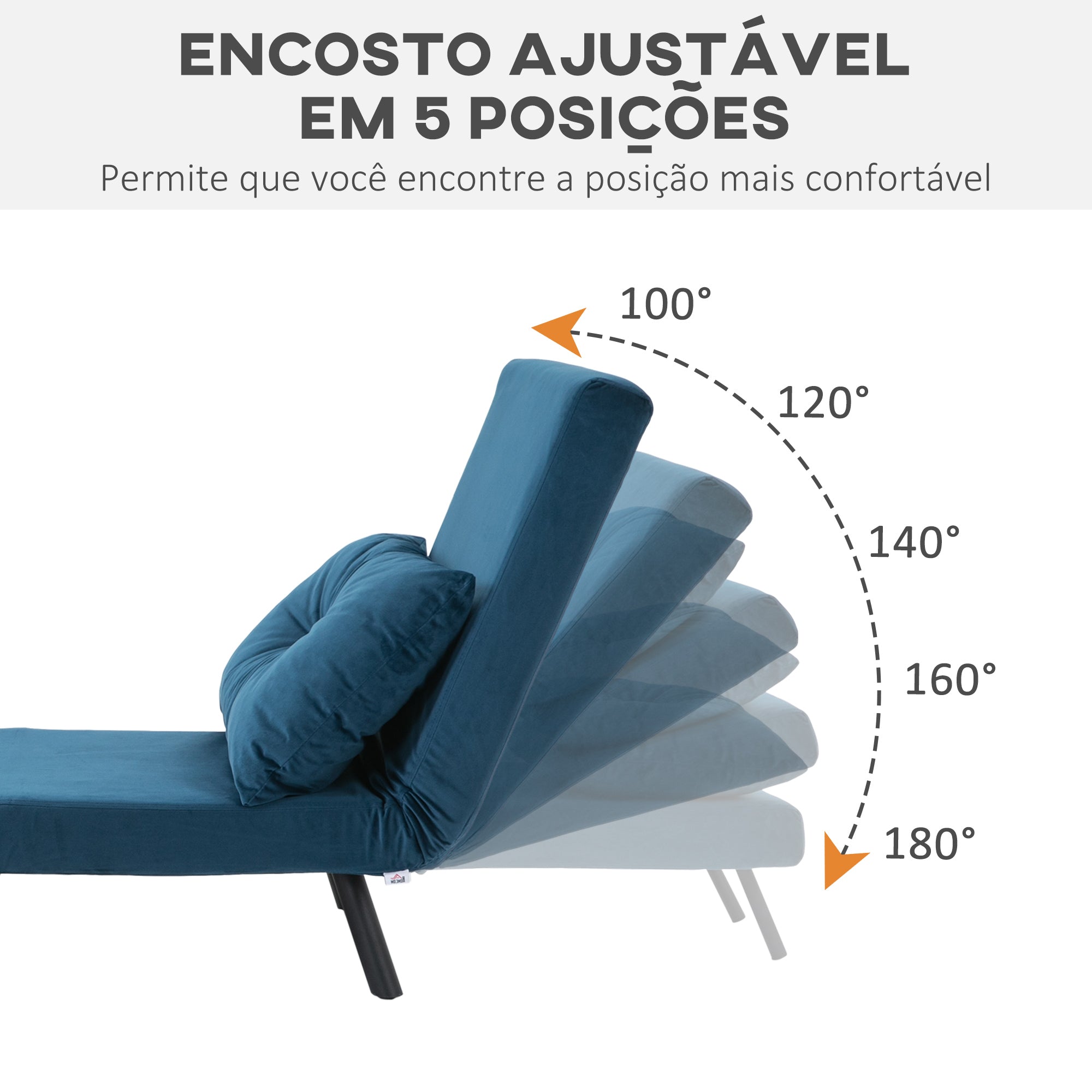 Poltrona Convertível em Cama Dobrável Azul Marrinho 63x73x81 cm