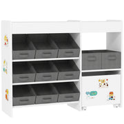 Organizador de Brinquedos Infantil 105x30x80 cm Branco e Cinza