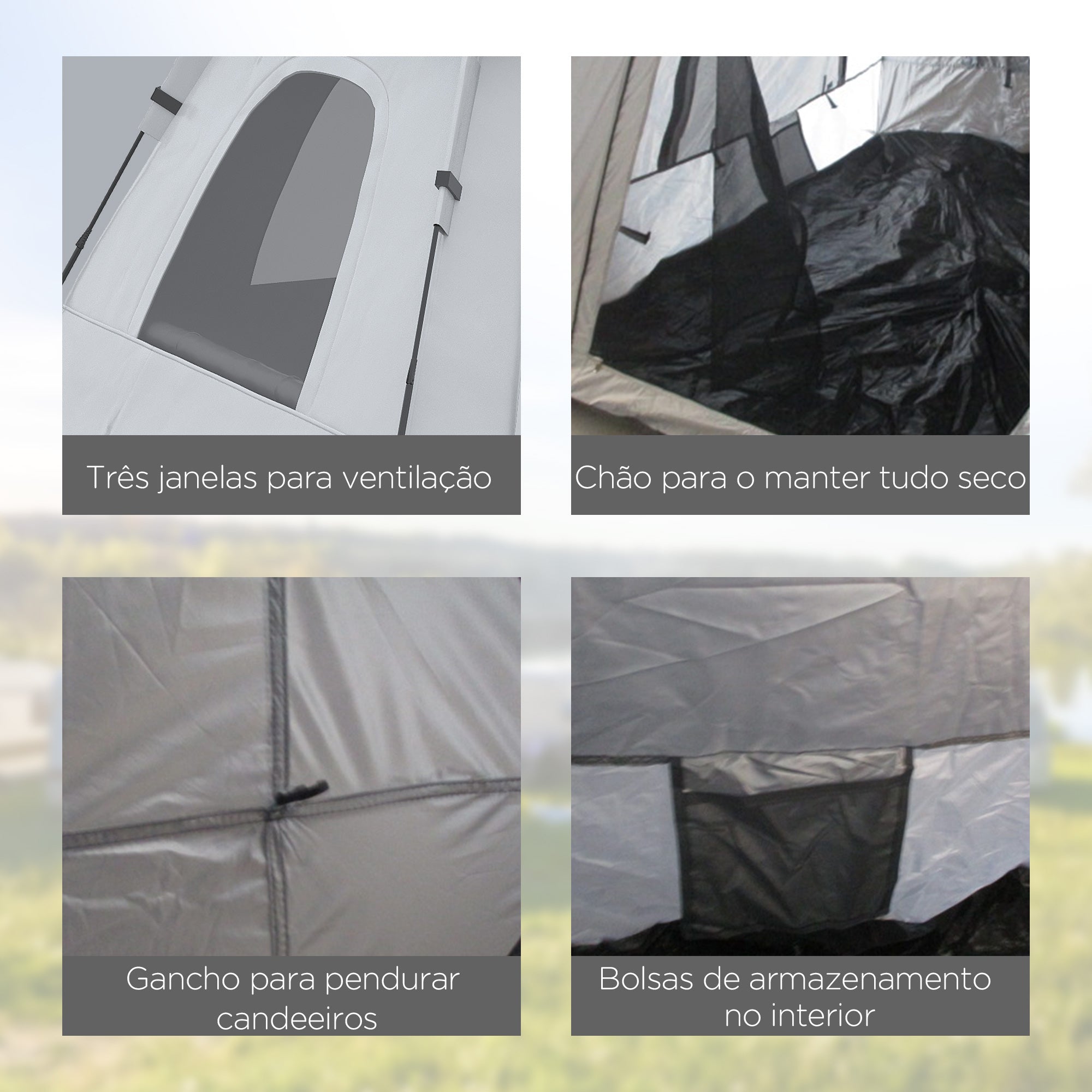 Tenda de Campismo para 2-3 Pessoas Prata 210x210x150 cm