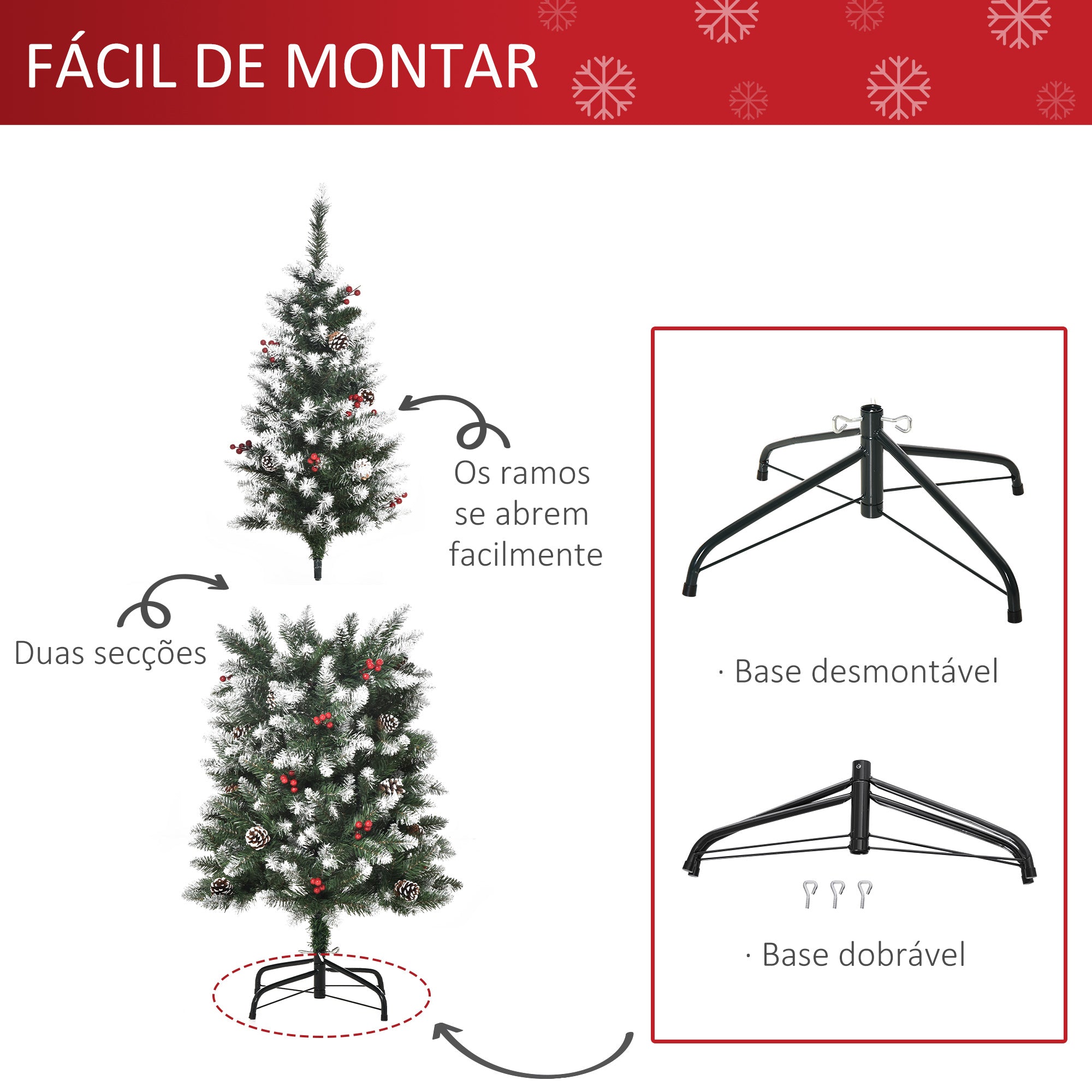Árvore de Natal Artificial – 150cm – Verde – PVC