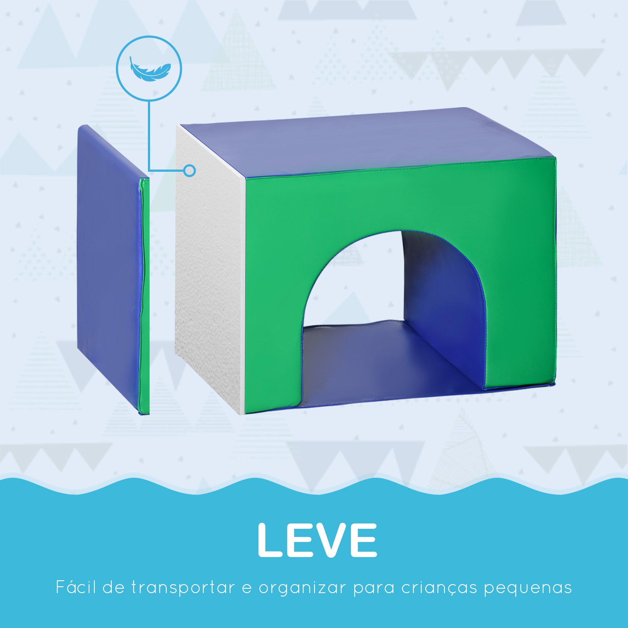 Conjunto de 7 Blocos de Psicomotricidade - Multicor - 170x130x40 cm