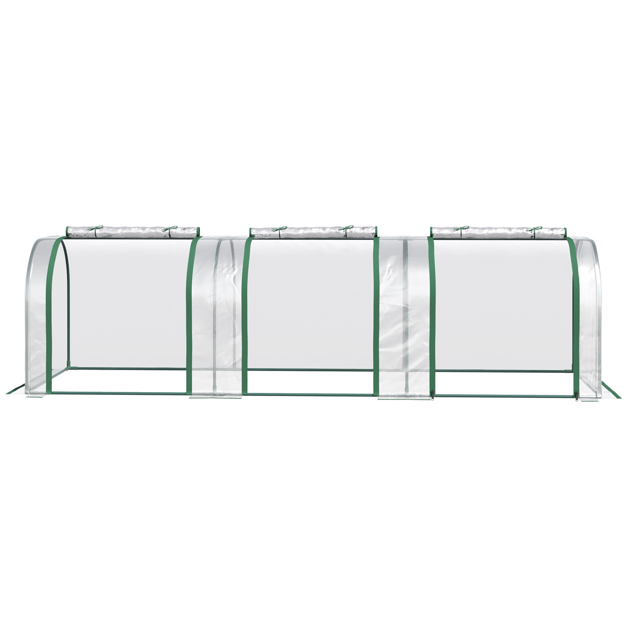 Estufa Horizontal para Jardim – 295x100x80 cm – Transparente – PVC, aço e plásticos