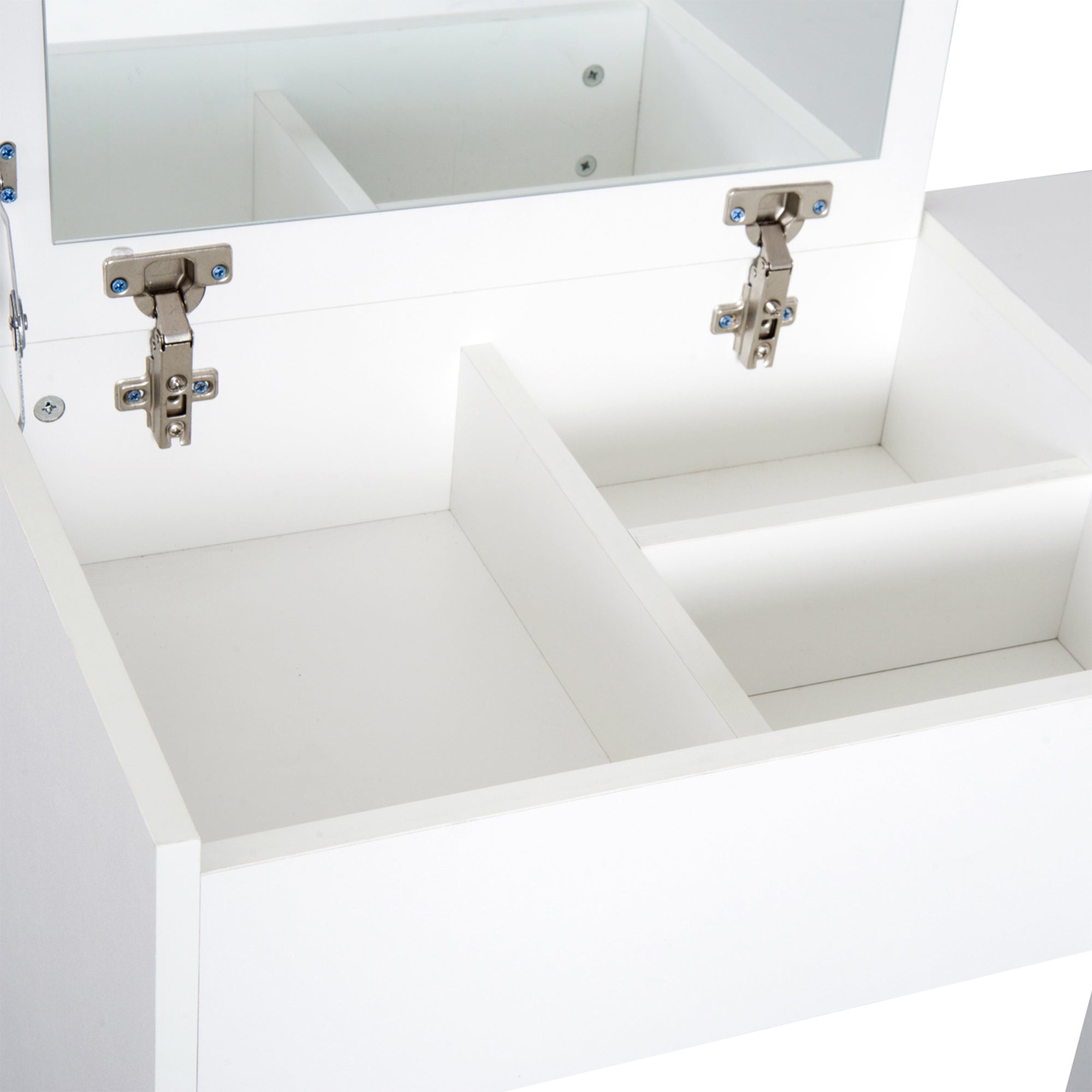 Toucador de Maquilhagem Branco com Tampa Dobrável 80x40x79cm