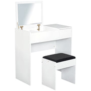 Toucador de Maquilhagem Branco com Tampa Dobrável 80x40x79cm