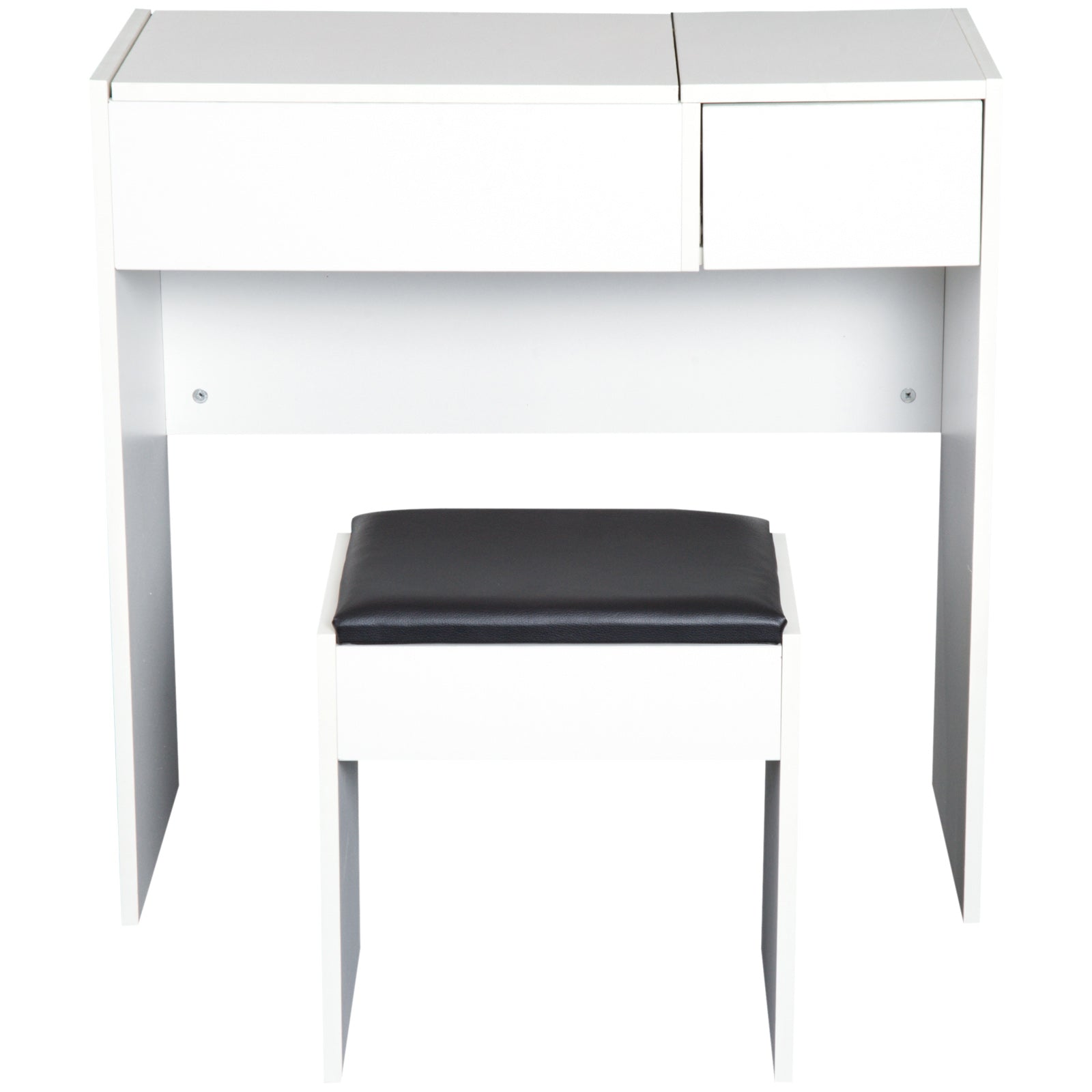 Toucador de Maquilhagem Branco com Tampa Dobrável 80x40x79cm