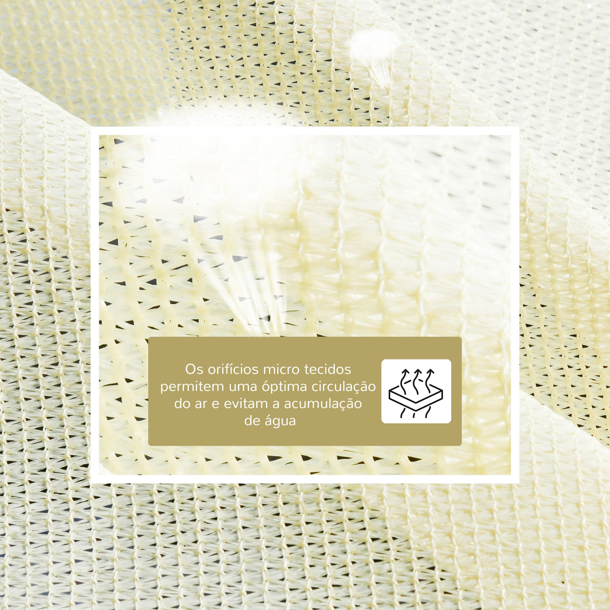 Vela de Sombra Retangular 300x400 cm Creme Branco