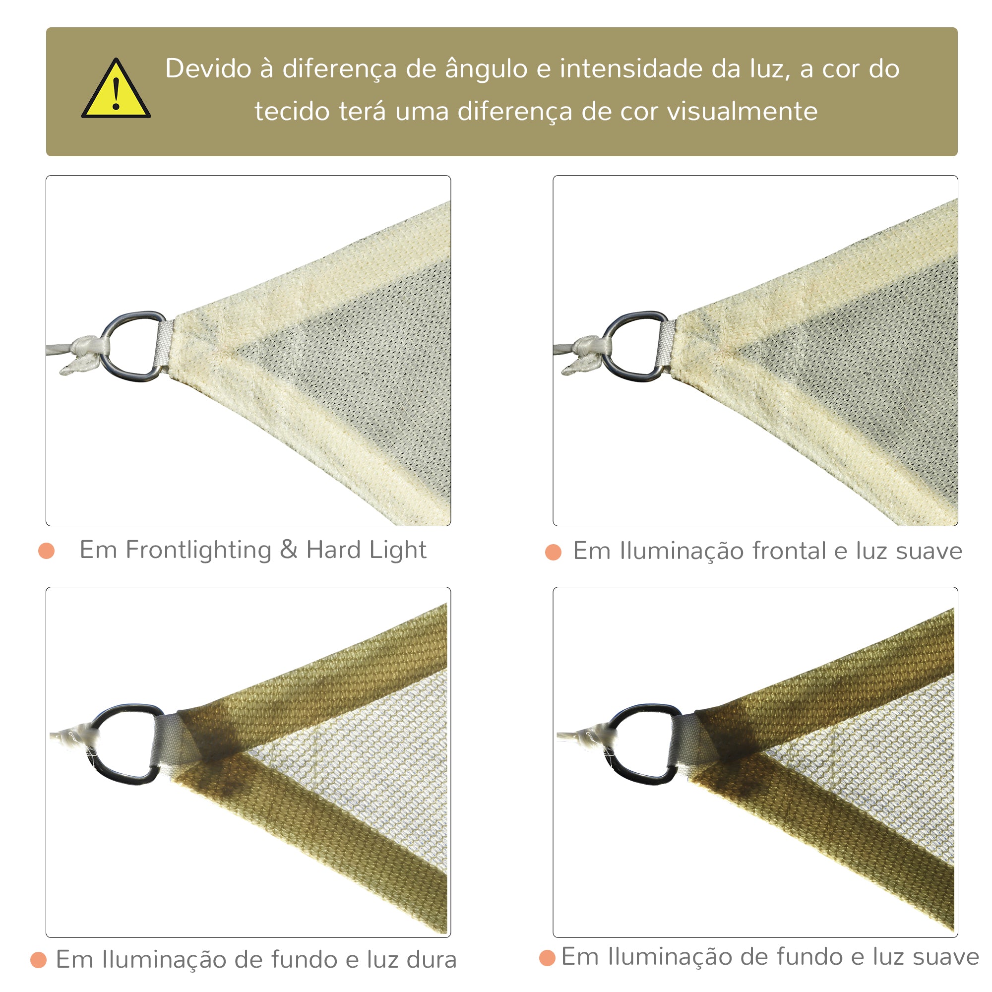 Vela de Sombra Retangular 300x400 cm Creme Branco