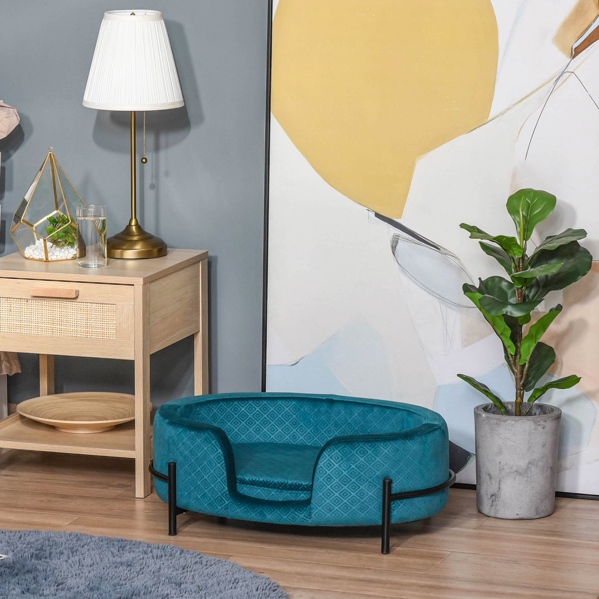 Sofá-cama para Pequenos Animais de Estimação - Teal 64x40x24 cm