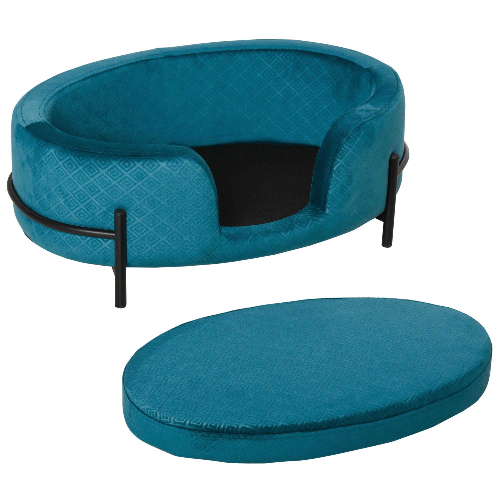 Sofá-cama para Pequenos Animais de Estimação - Teal 64x40x24 cm