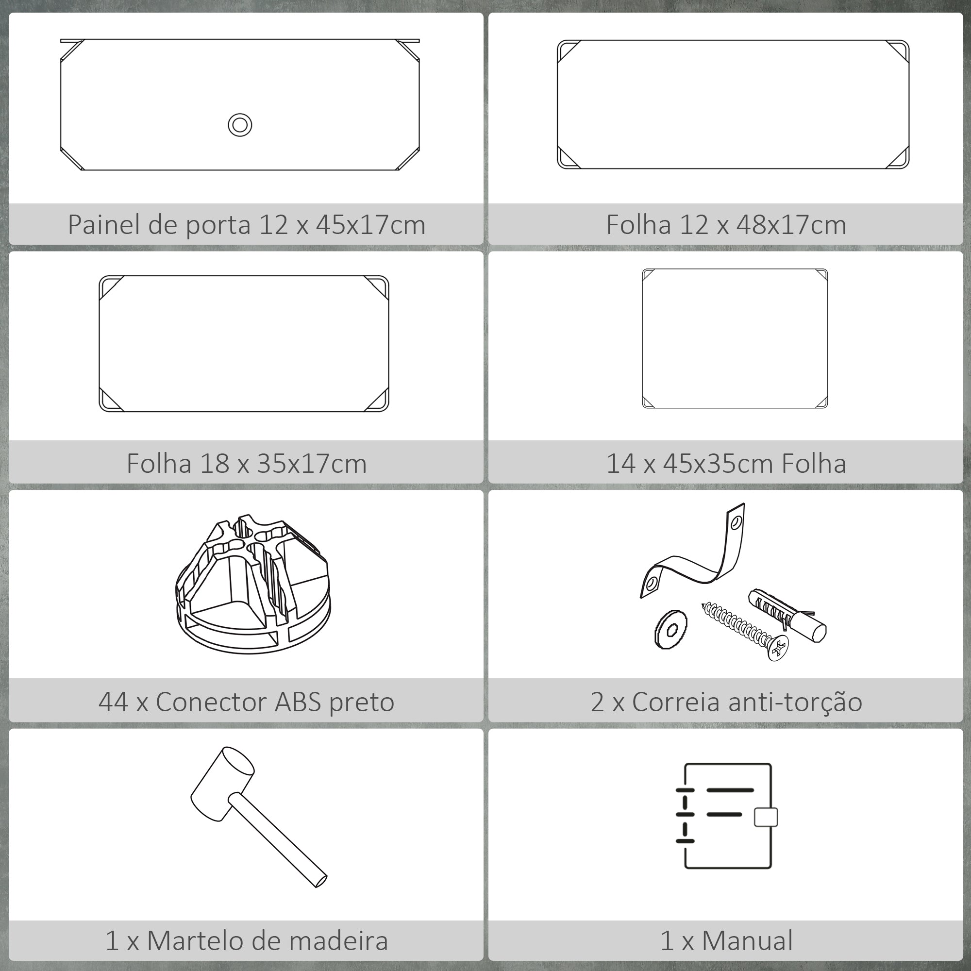 Sapateira Modular de Cubos de Plástico 94x37x108 cm - Preto e Branco