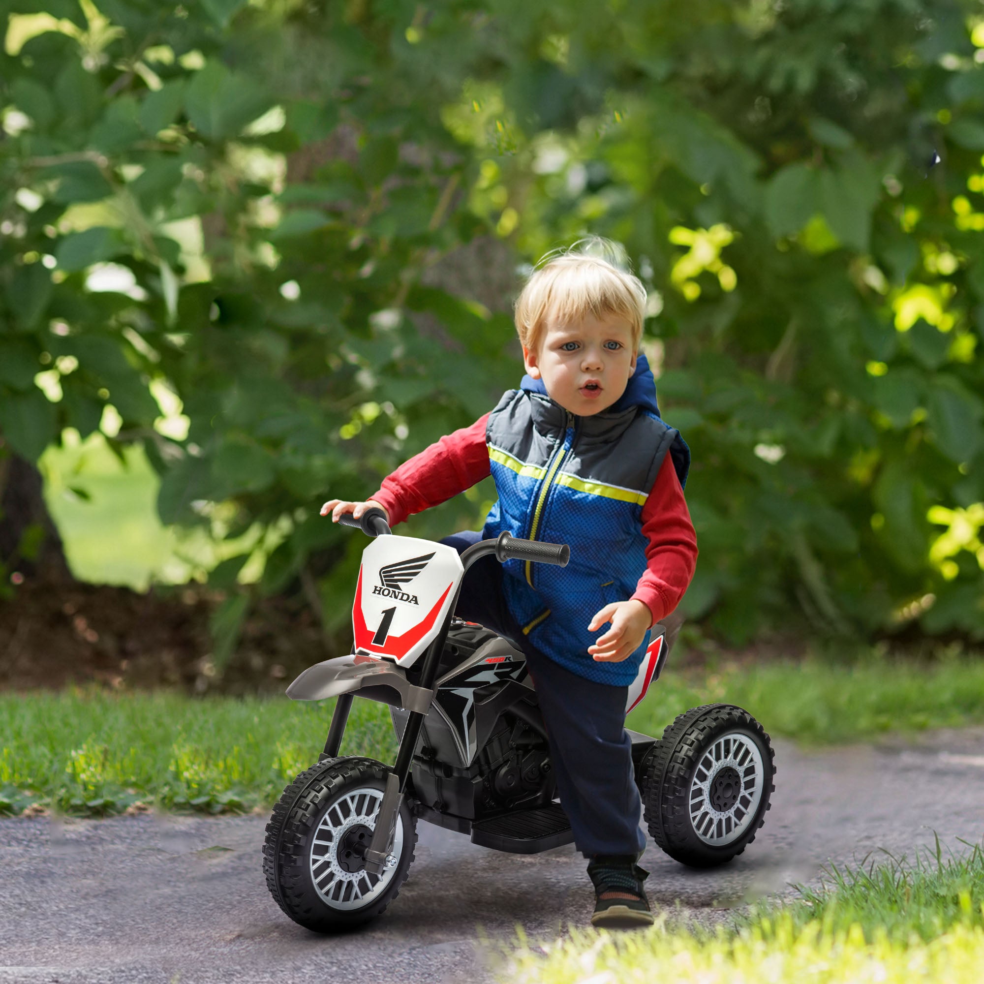 Mota Elétrica Infantil Cinzenta 71x40,5x43,5 cm com Licença Honda CRF450RL