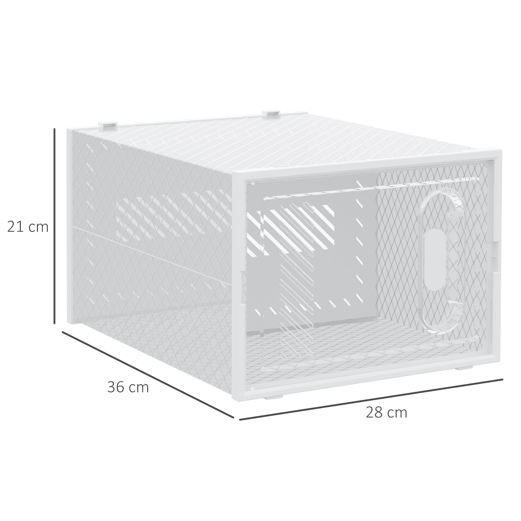 Armário Modular de Plástico Transparente 28x36x21cm para Organização de Sapatos