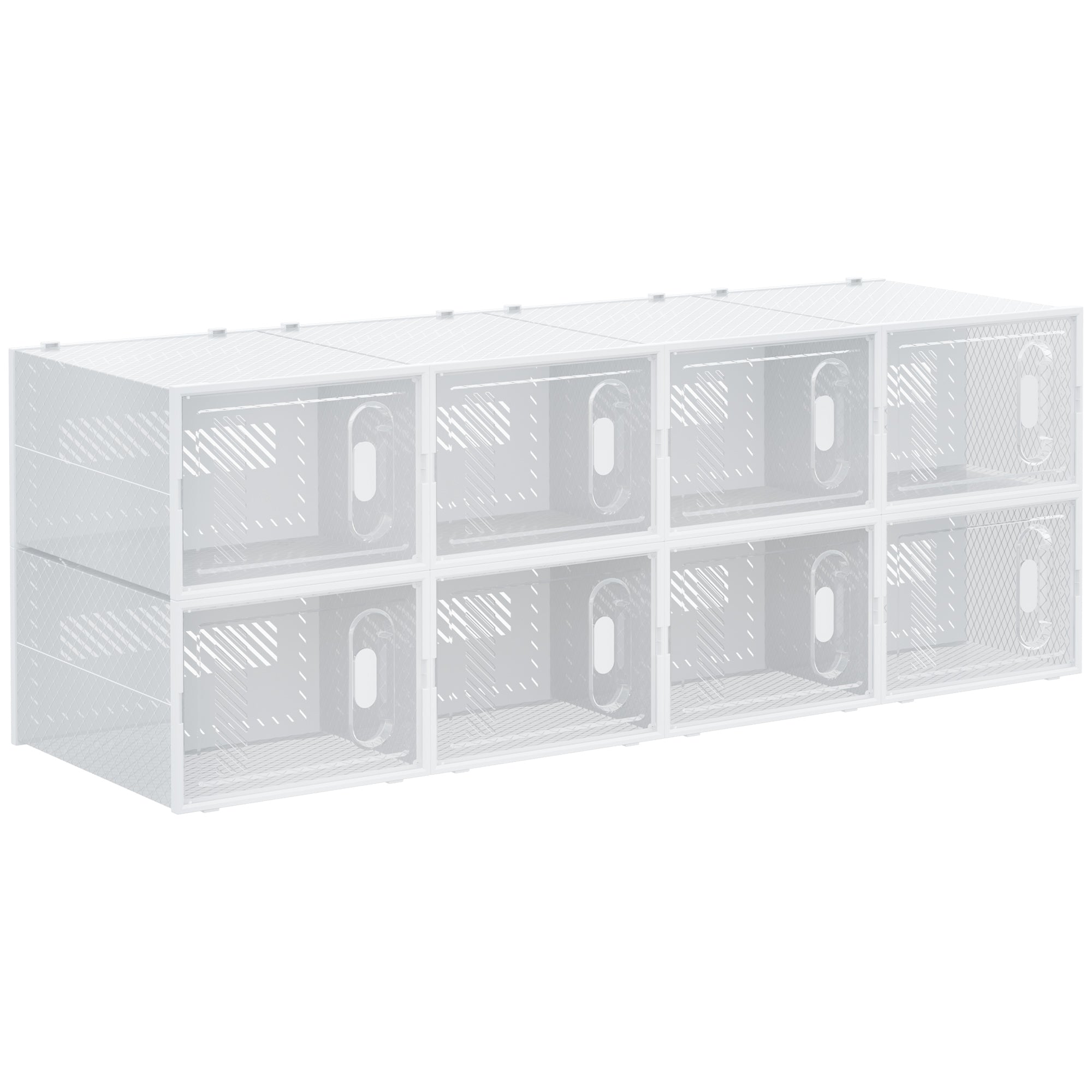 Armário Modular de Plástico Transparente 28x36x21cm para Organização de Sapatos