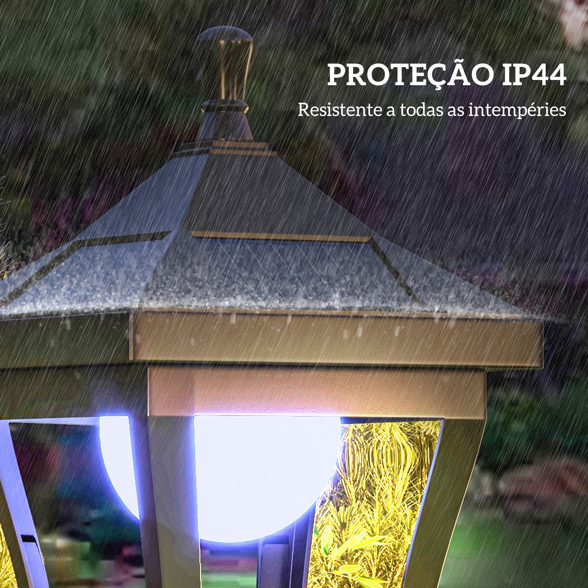 Candeeiro Solar para Exterior Ø15x127 cm Preto