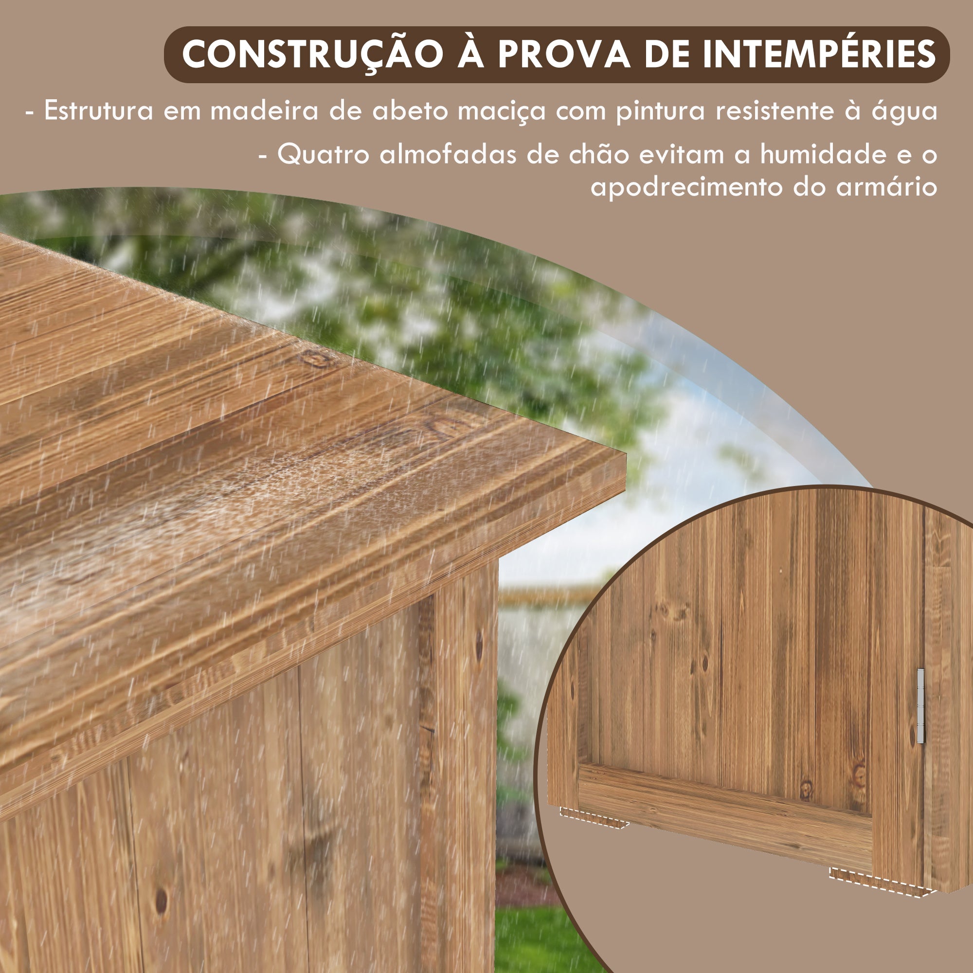 Armário de Jardim Compacto Marrom 77x55x72 cm