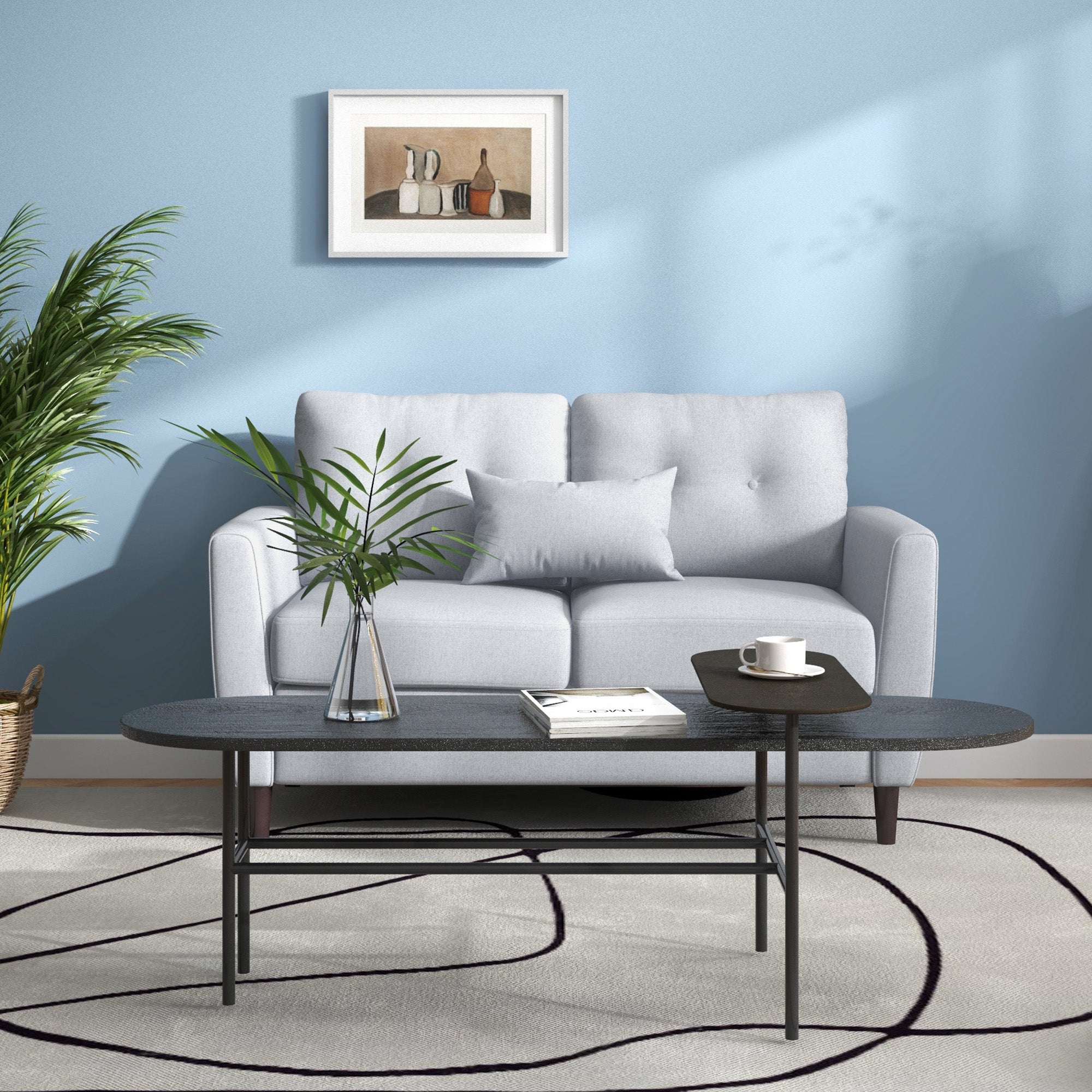 Sofá de 2 Lugares Cinza Claro 140x78x83 cm