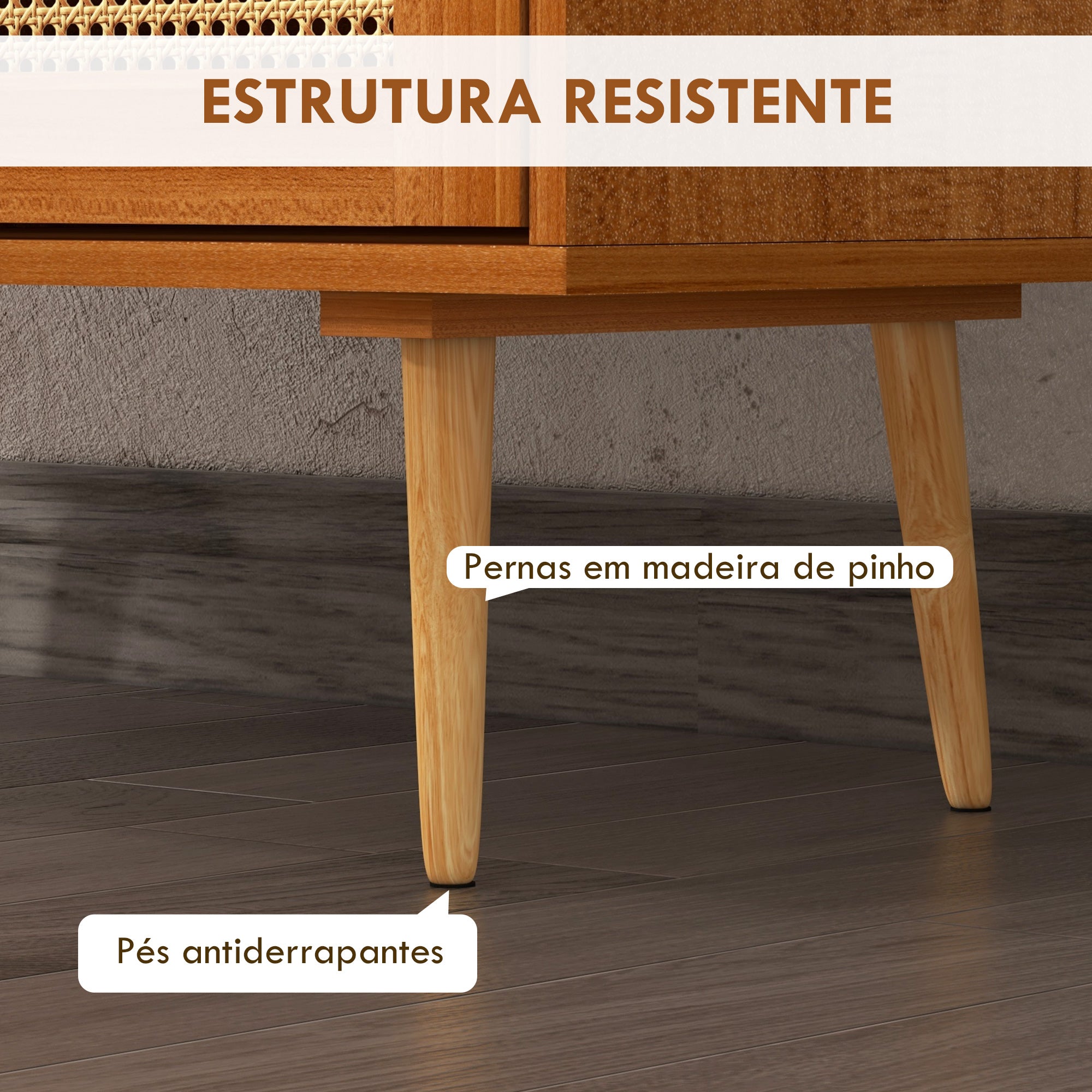 Aparador de Madeira Buffet 100x35x78,5 cm - Marrom