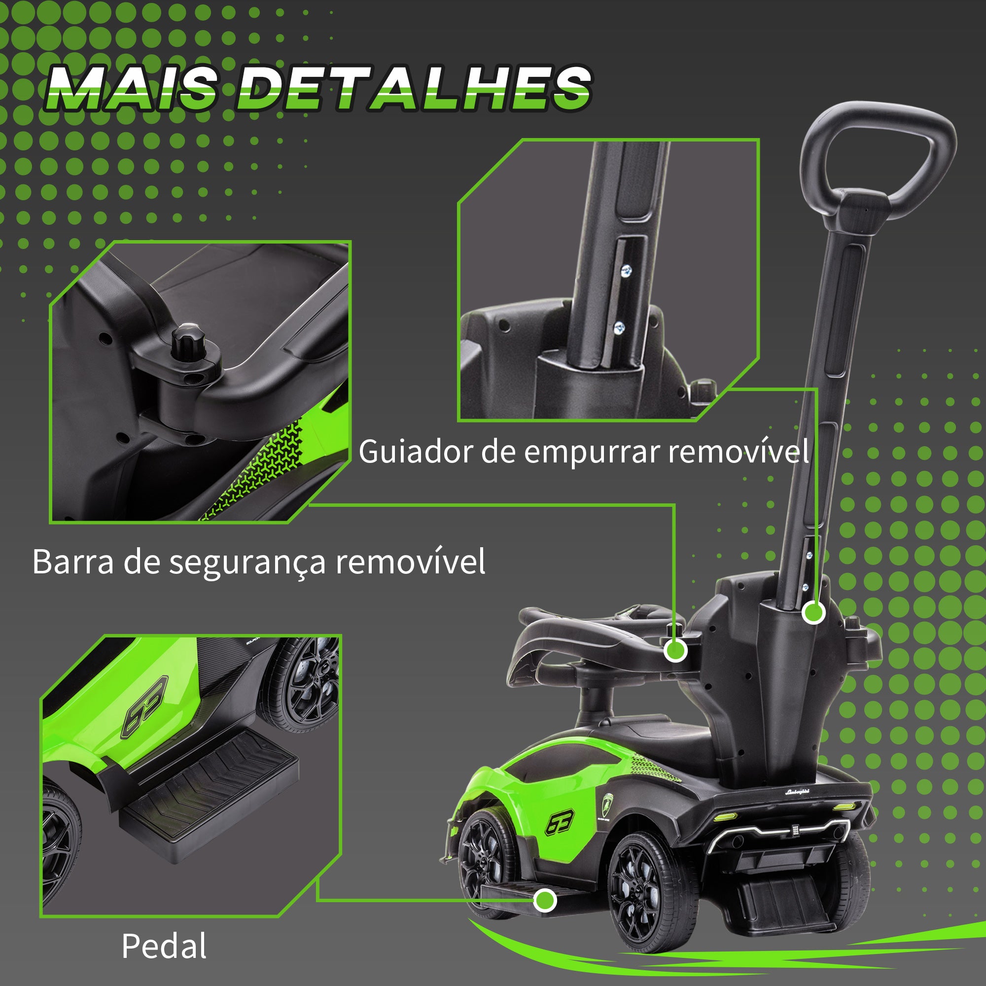 Carro Andador 2 em 1 Verde 86,5x40x89,5cm