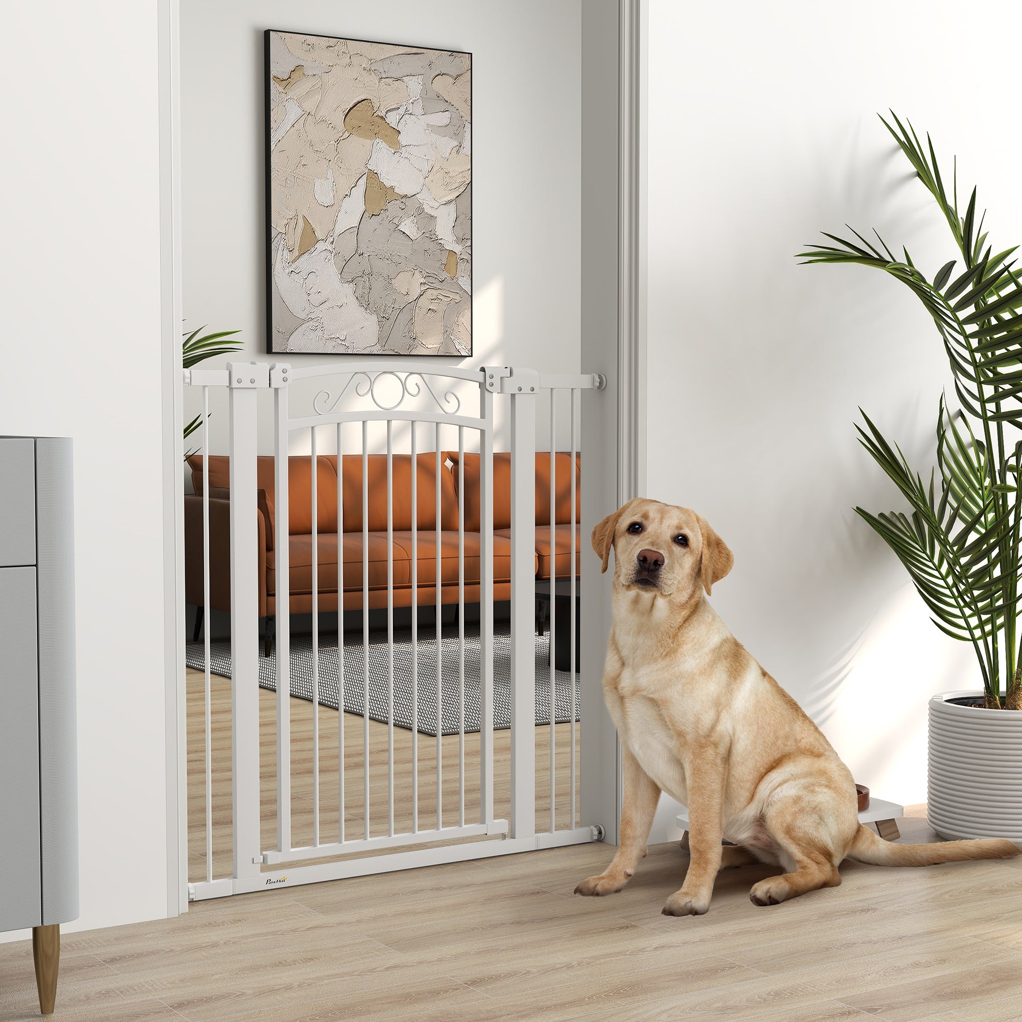 Barreira de Segurança Extensível Branca 76-102x104 cm para Animais de Estimação