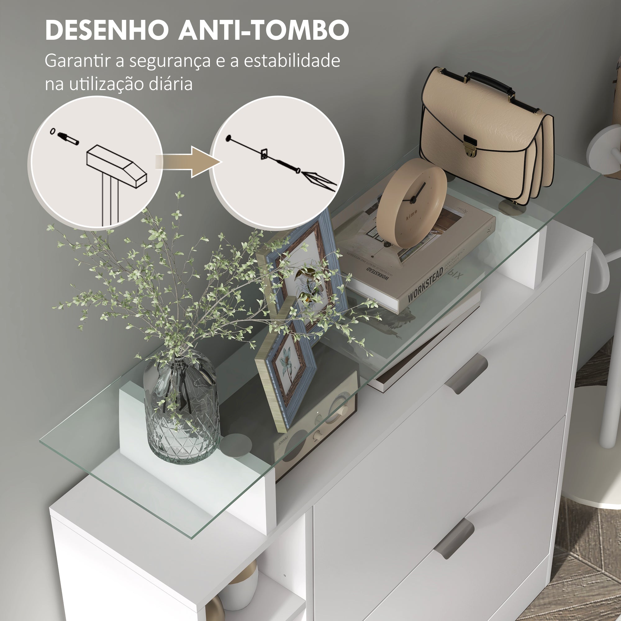 Sapateiro Estreito – 89x25x92 cm – Branco – Melamina