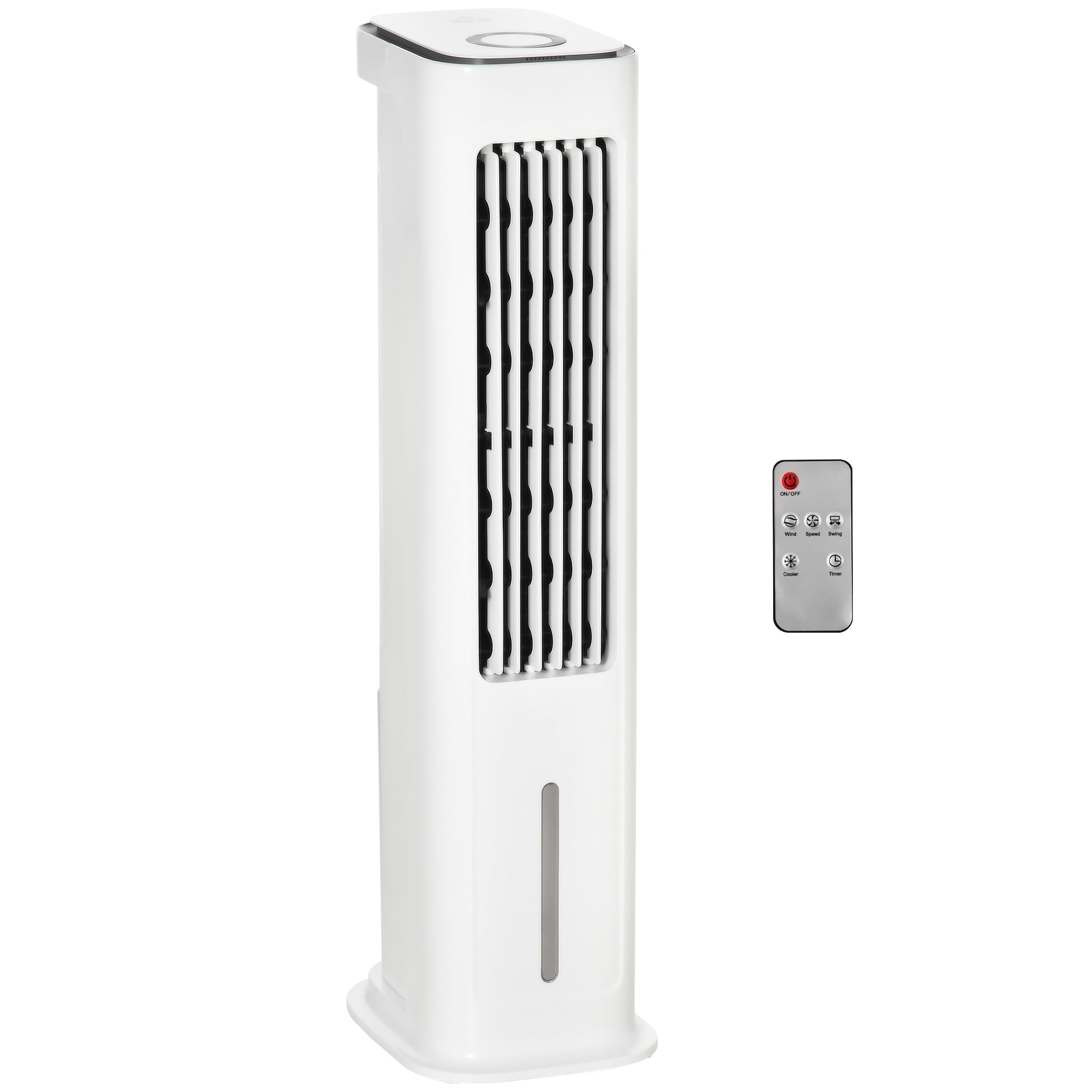 Ventoinha de Coluna Branca 23x29x86cm com Controle Remoto e Depósito de Água 5L