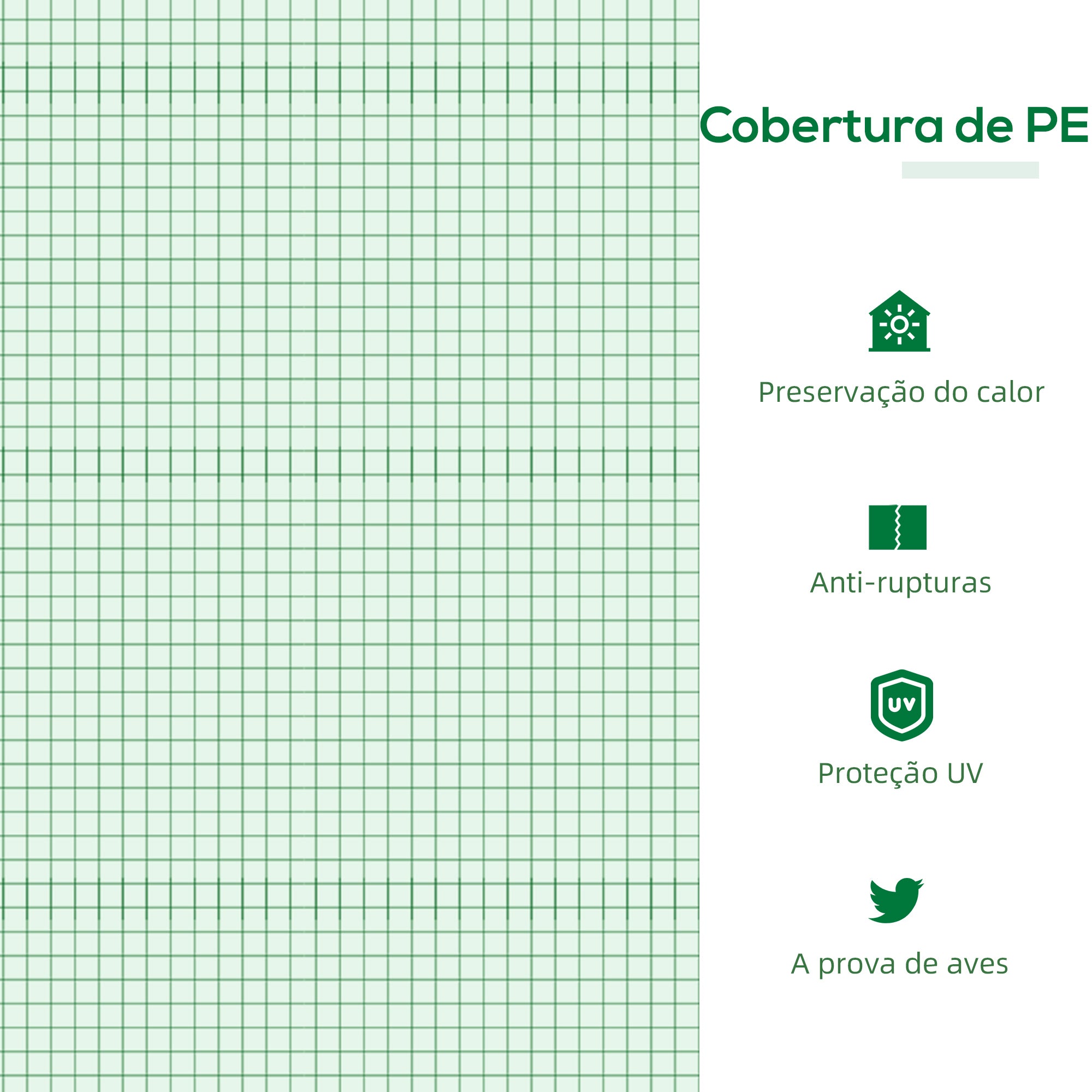 Estufa de Jardim – 119x60x60cm – Verde Translúcido – Aço com revestimento a pó