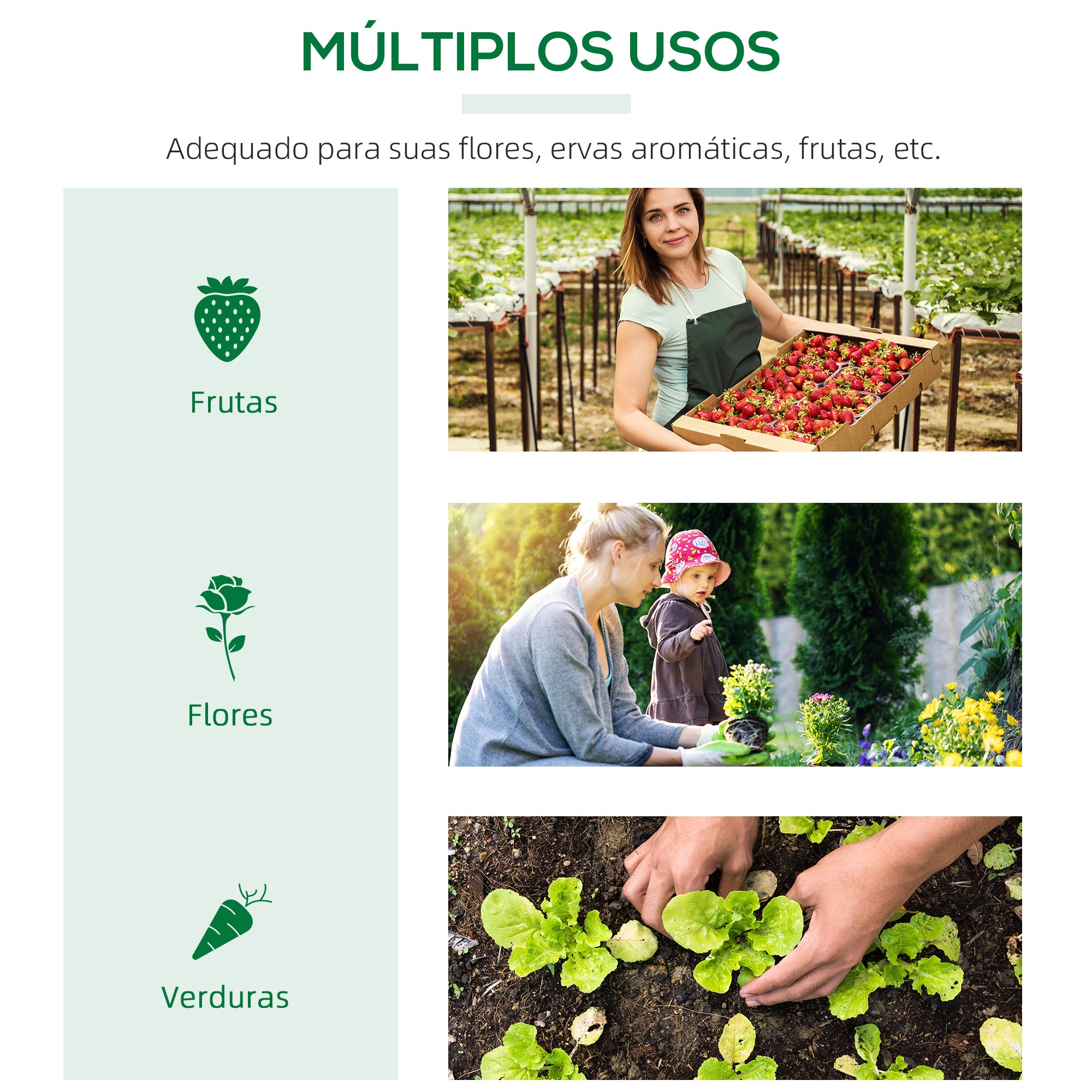 Estufa de Jardim – 119x60x60cm – Verde Translúcido – Aço com revestimento a pó