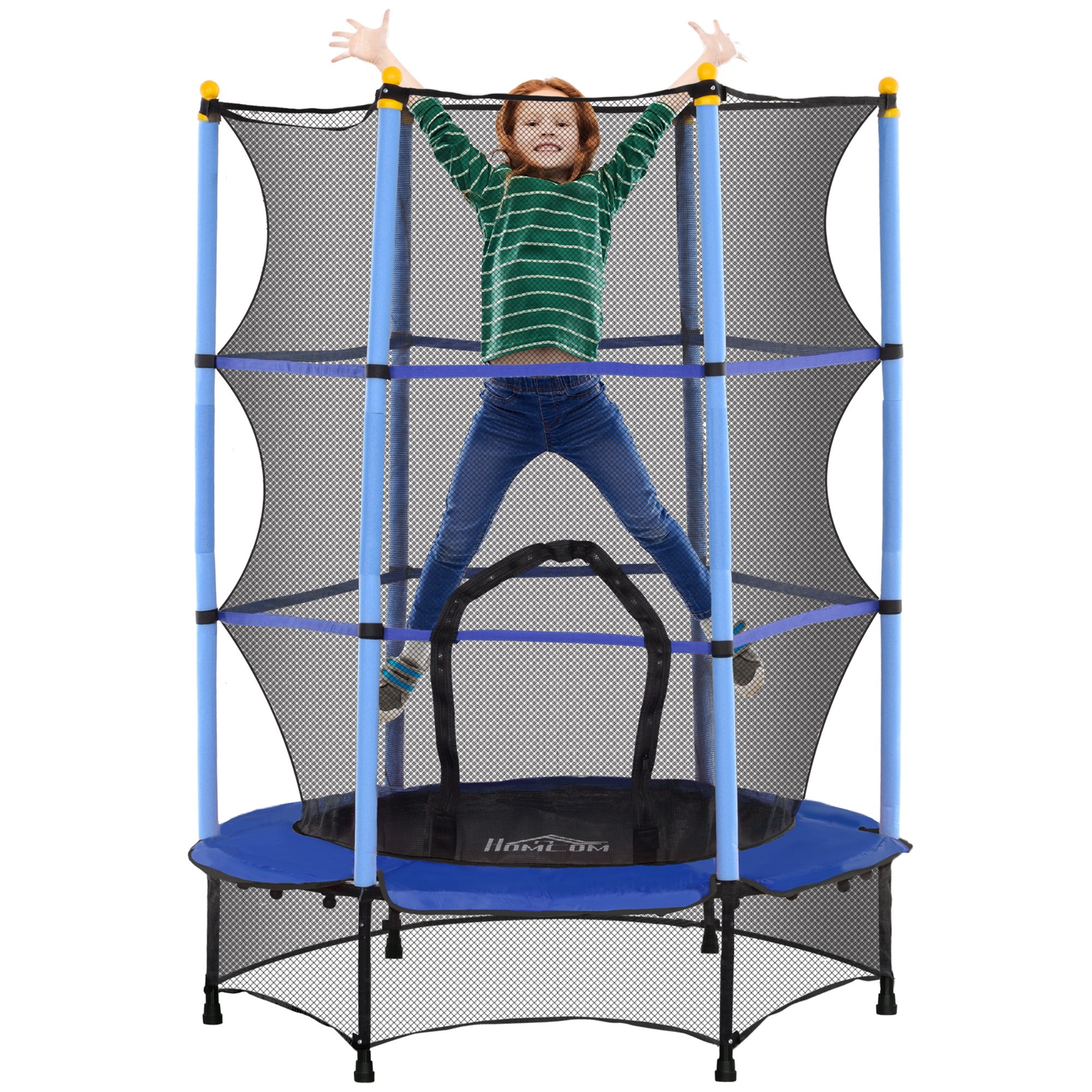 Trampolim Infantil Azul Ø140x190 cm com Rede de Segurança