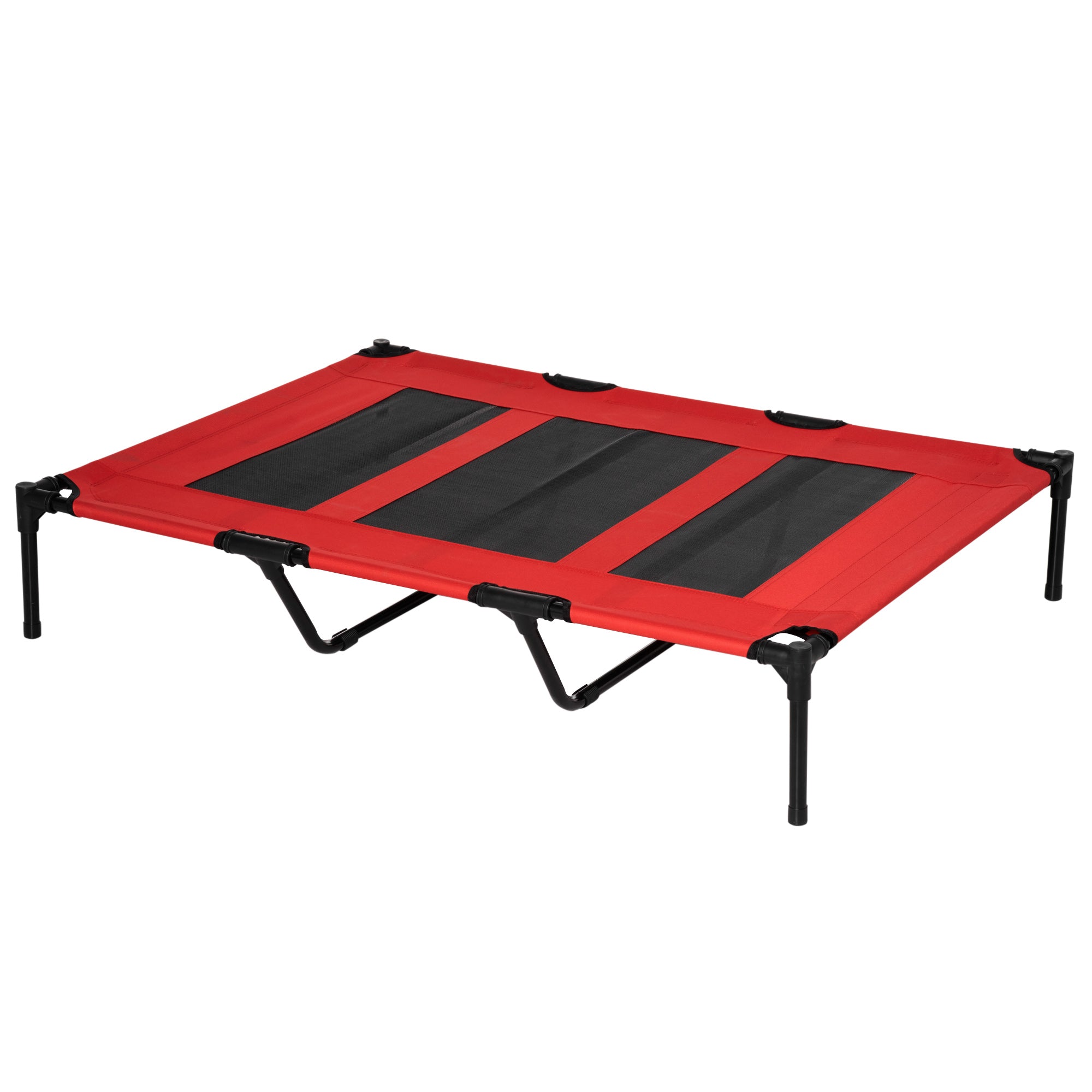 Cama Elevada para Animais de Estimação Vermelha 122x92x23 cm