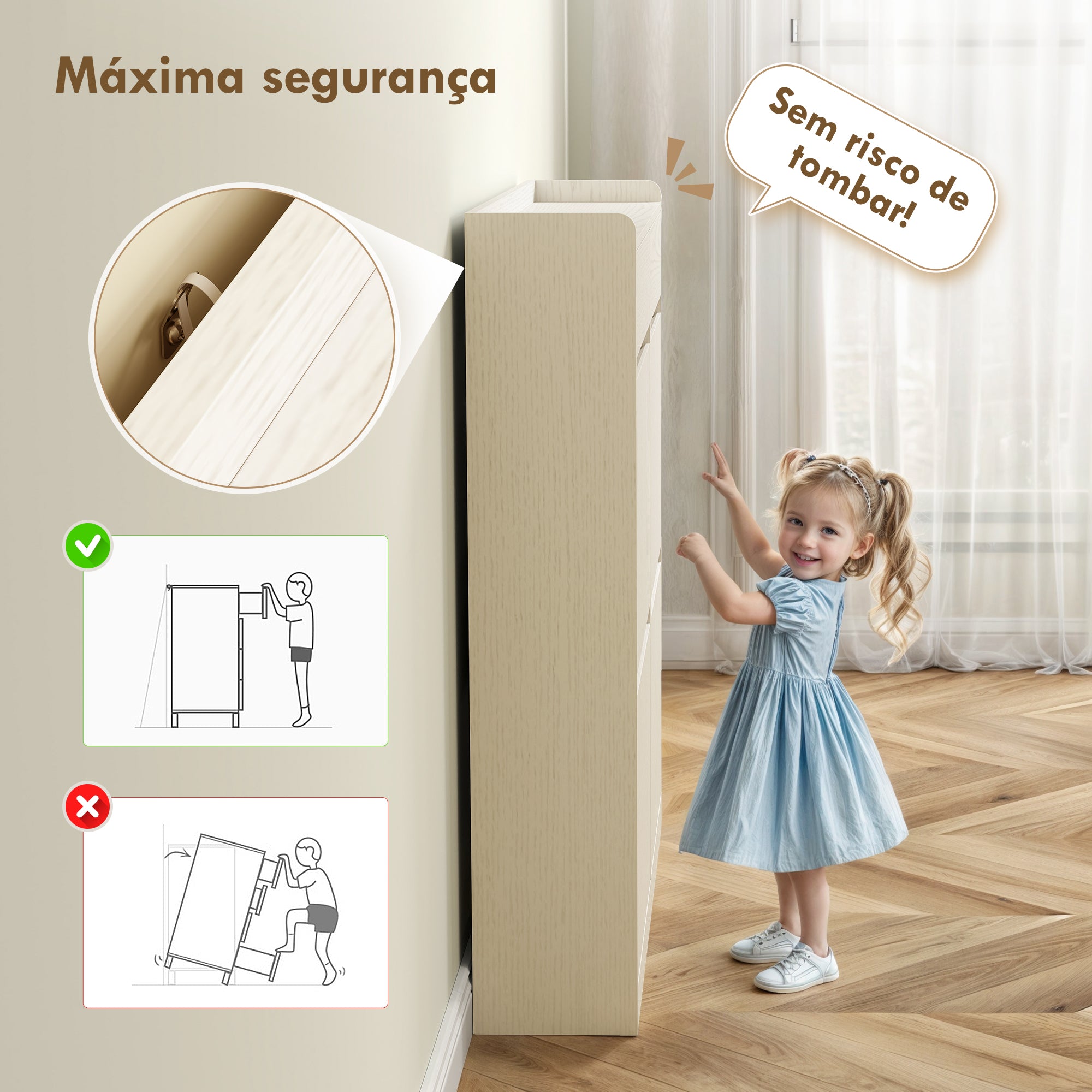 Sapateira Estreita com 4 Portas Articuladas para 8 Pares de Sapatos - 98x19,2x95,3 cm - Branco