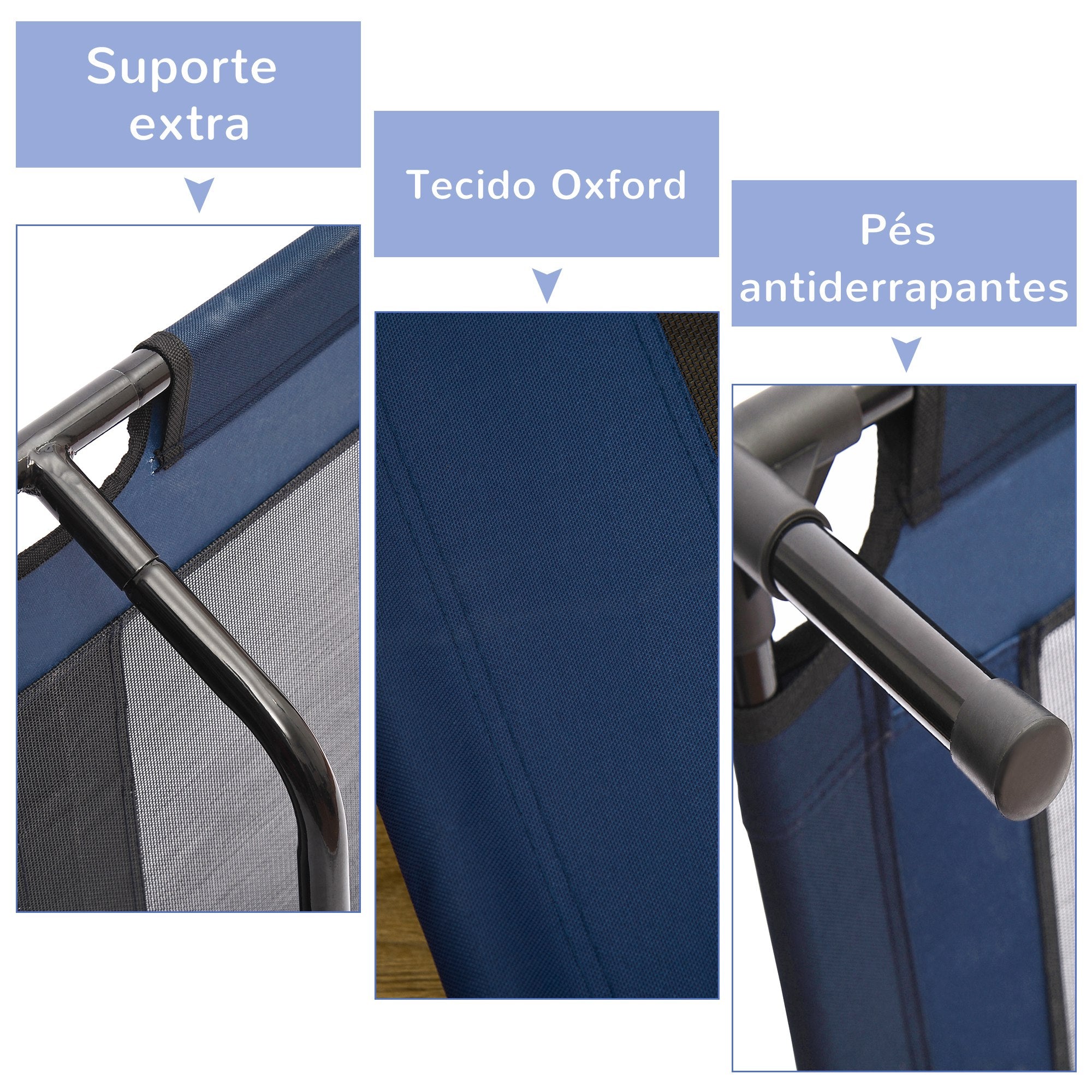 Cama Elevada para Animais de Estimação 91.5x76.2x18cm - Azul