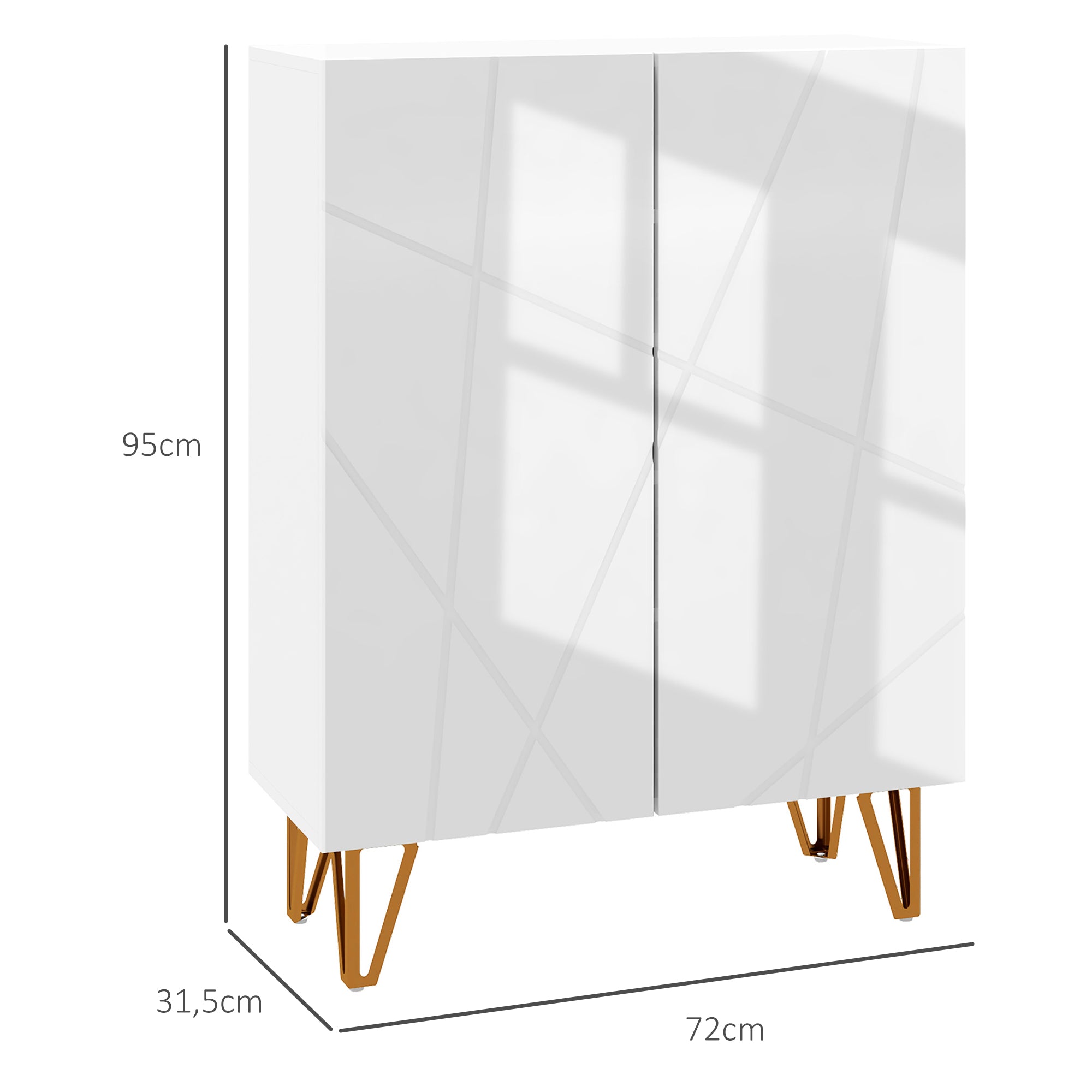 Sapateira de Entrada com Prateleiras Ajustáveis em Branco 72x31.5x95 cm
