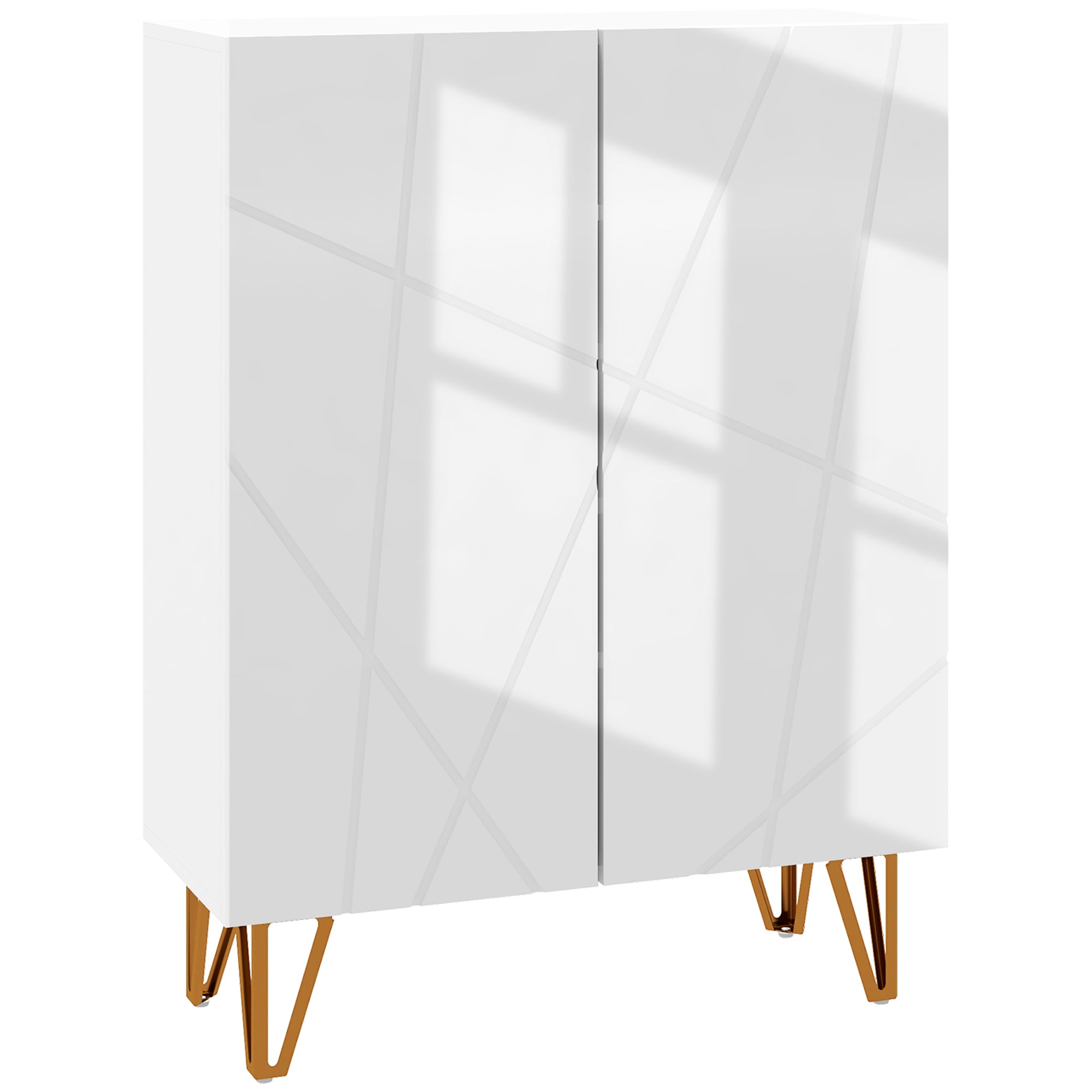 Sapateira de Entrada com Prateleiras Ajustáveis em Branco 72x31.5x95 cm