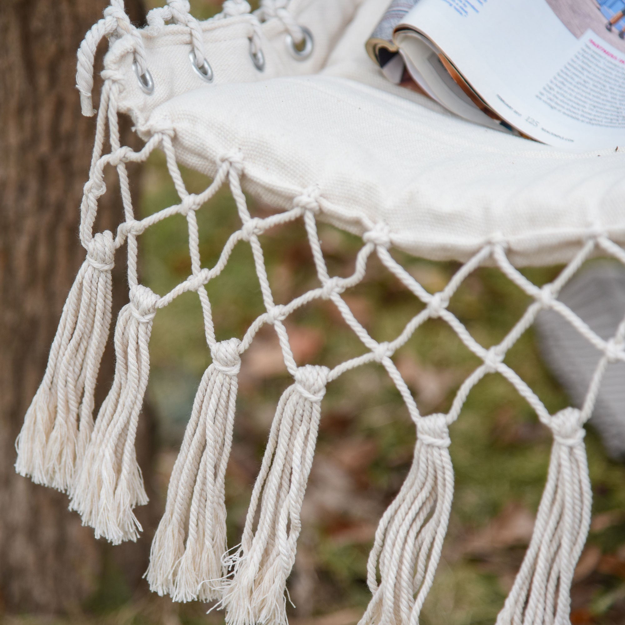 Cadeira Suspensa de Algodão - Bege 90x50 cm