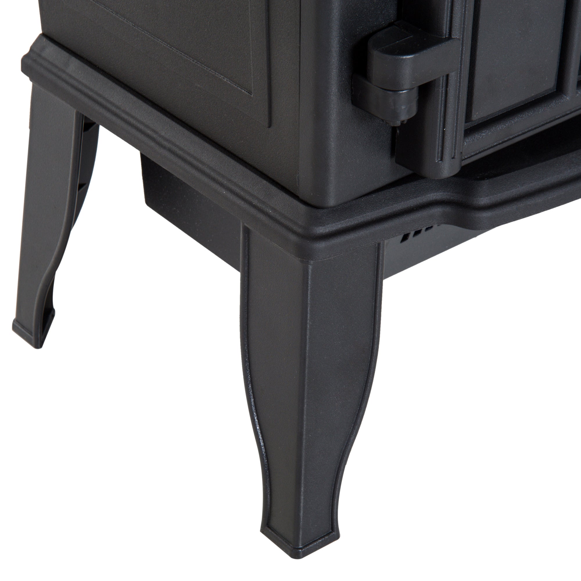 Lareira Elétrica Portátil 1000/2000W Efeito de Chama Realista Preto 39x23x56,5cm