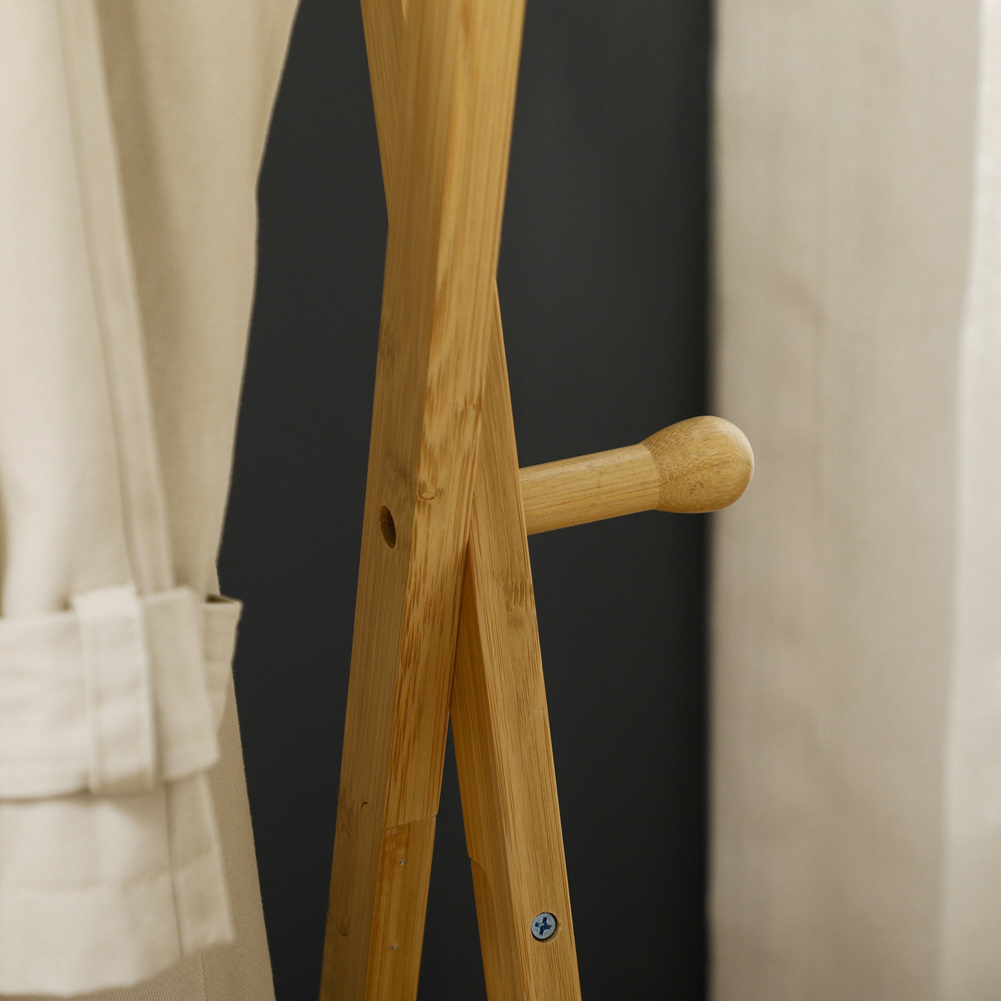 Suporte para Cabides de Bambu com Prateleira para Sapatos 74x42x150 cm Cor de Madeira Natural