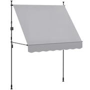 Toldo Manual Retrátil 200x120 cm Cinzento - Altura Ajustável 210-310 cm