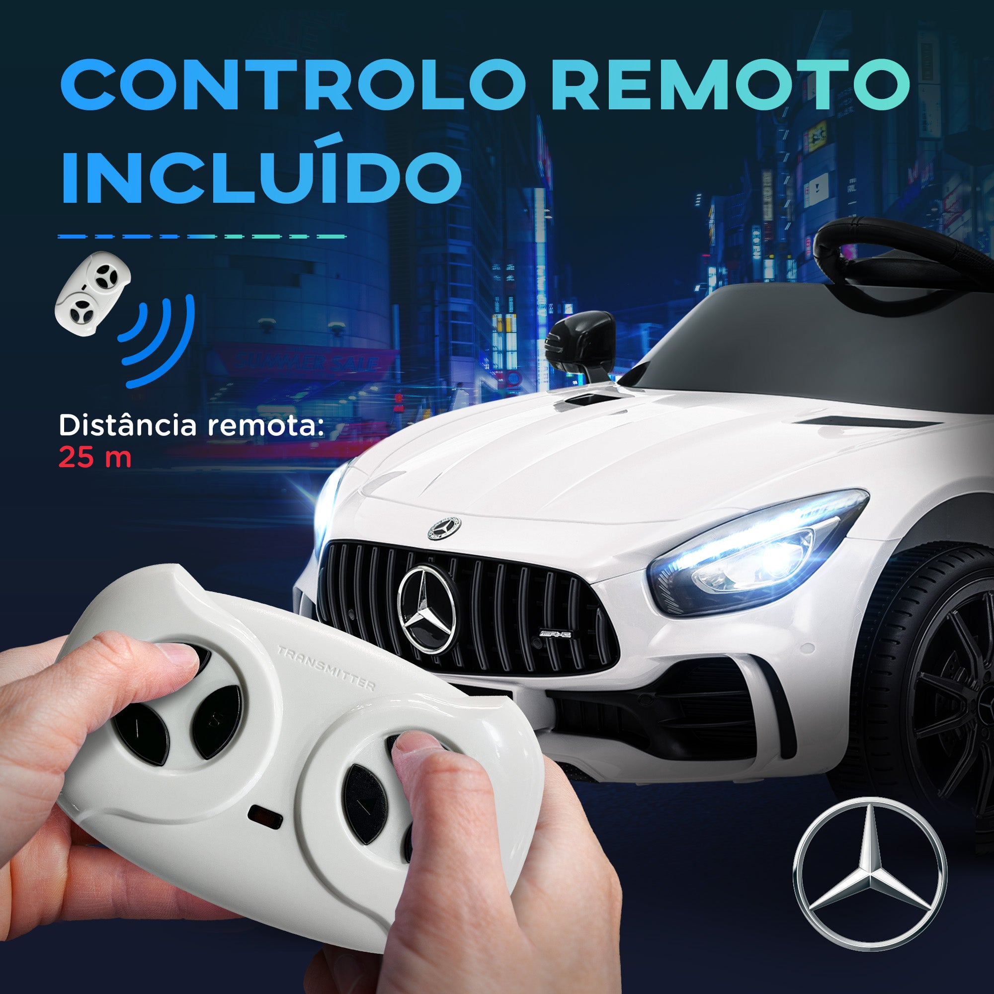 Carro Elétrico Infantil 108x67x46 cm Branco