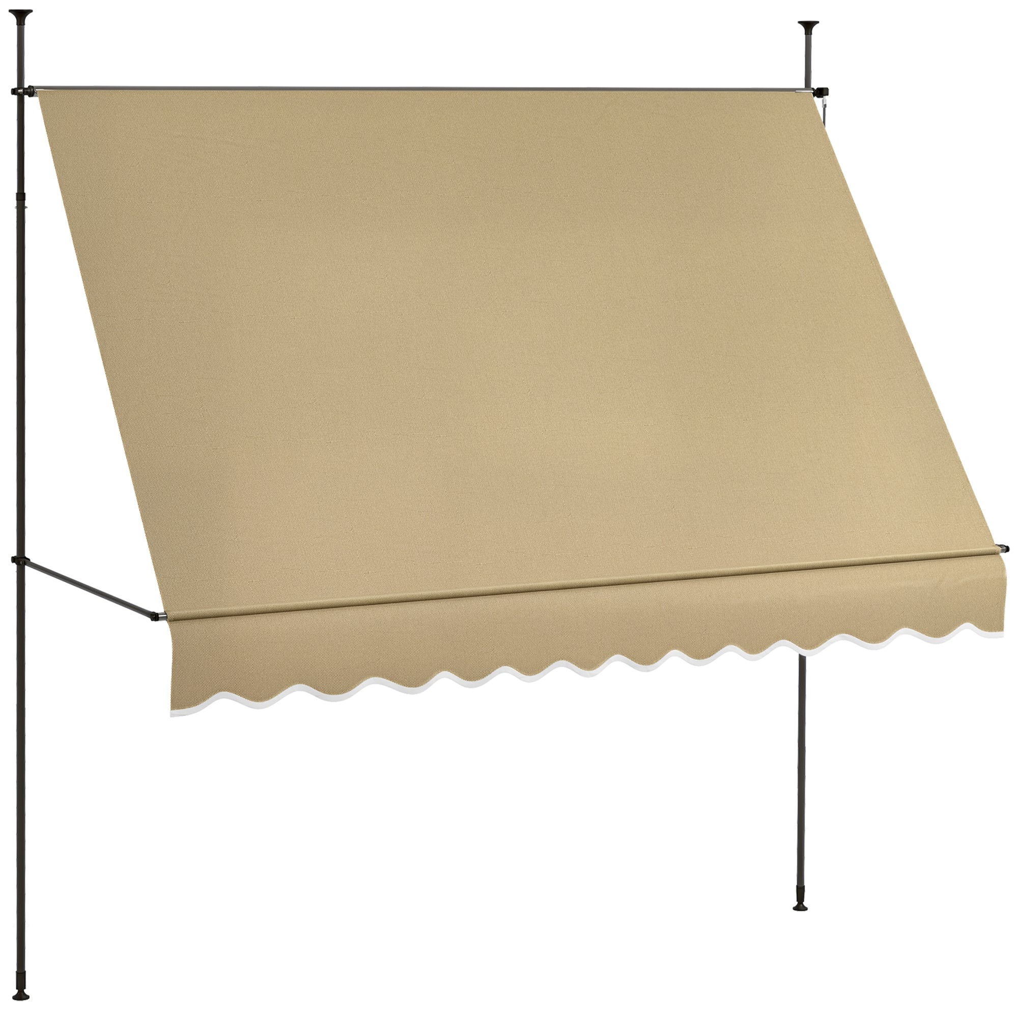 Toldo Manual Retrátil Bege 300x120x210-300 cm - Varanda Jardim Terraço