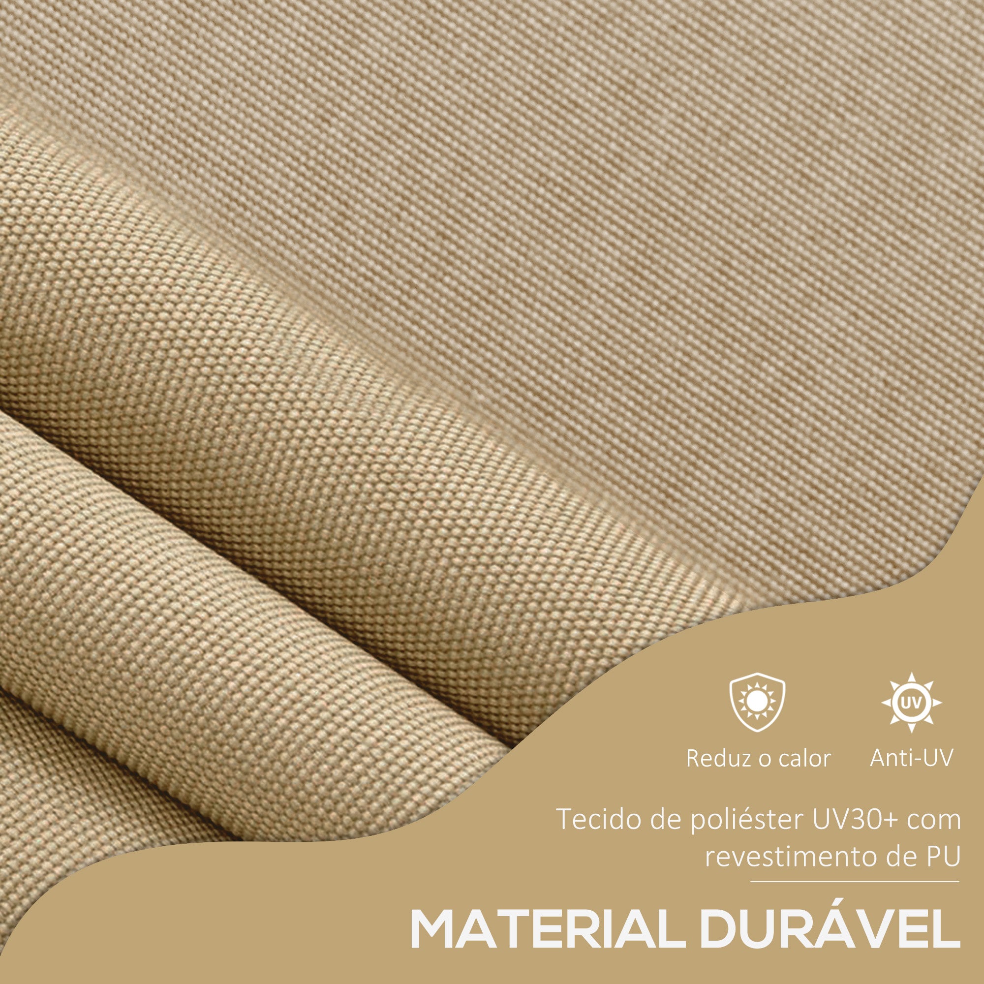 Toldo Manual Retrátil Bege 300x120x210-300 cm - Varanda Jardim Terraço