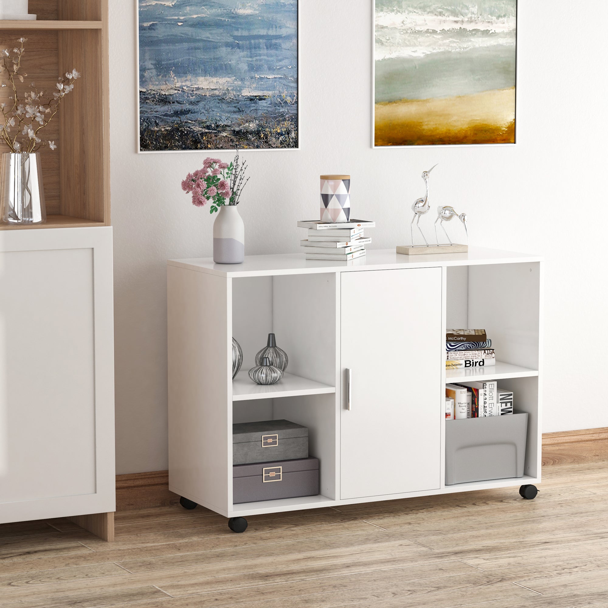 Armário de Escritório Multifuncional 100x40x71 cm Branco