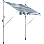 Toldo Manual Retrátil 200x150 cm Verde e Branco