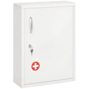 Armário de Parede de Aço para Medicamentos 3 Níveis 40x15x53,5 cm Branco