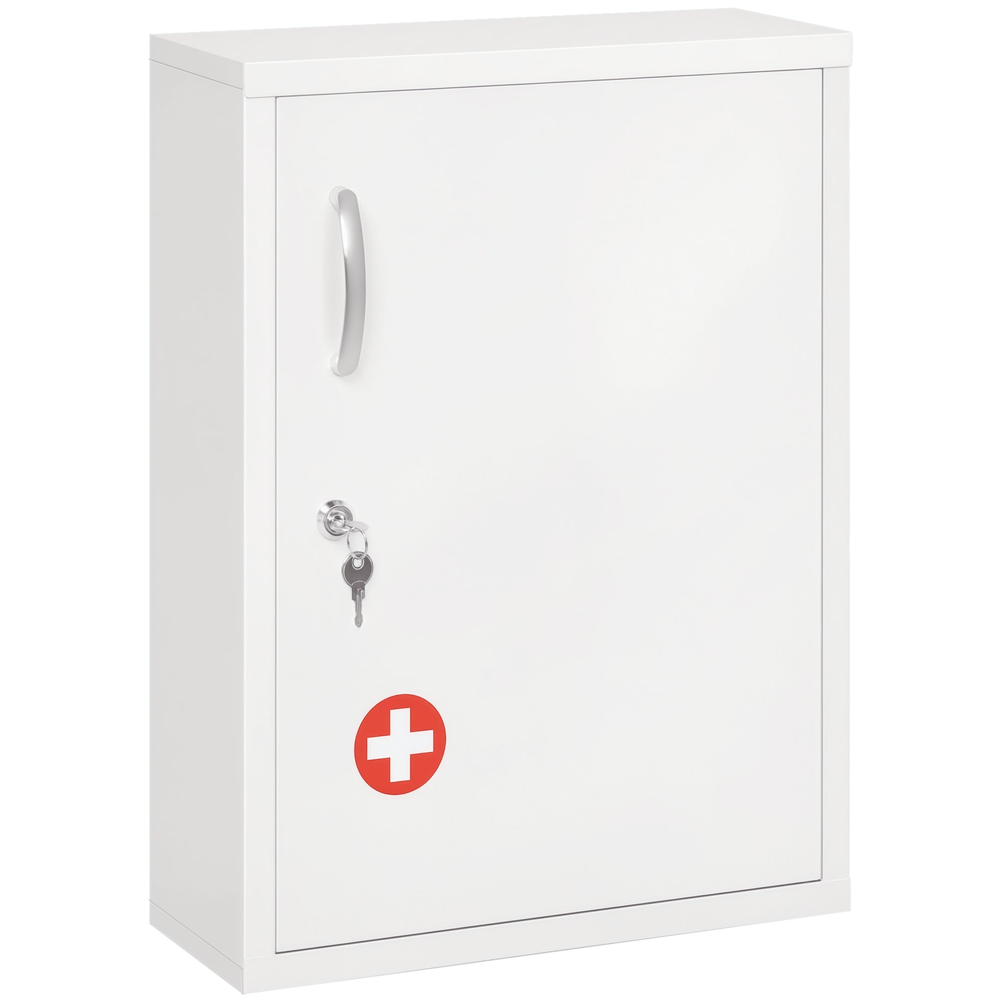 Armário de Parede de Aço para Medicamentos 3 Níveis 40x15x53,5 cm Branco